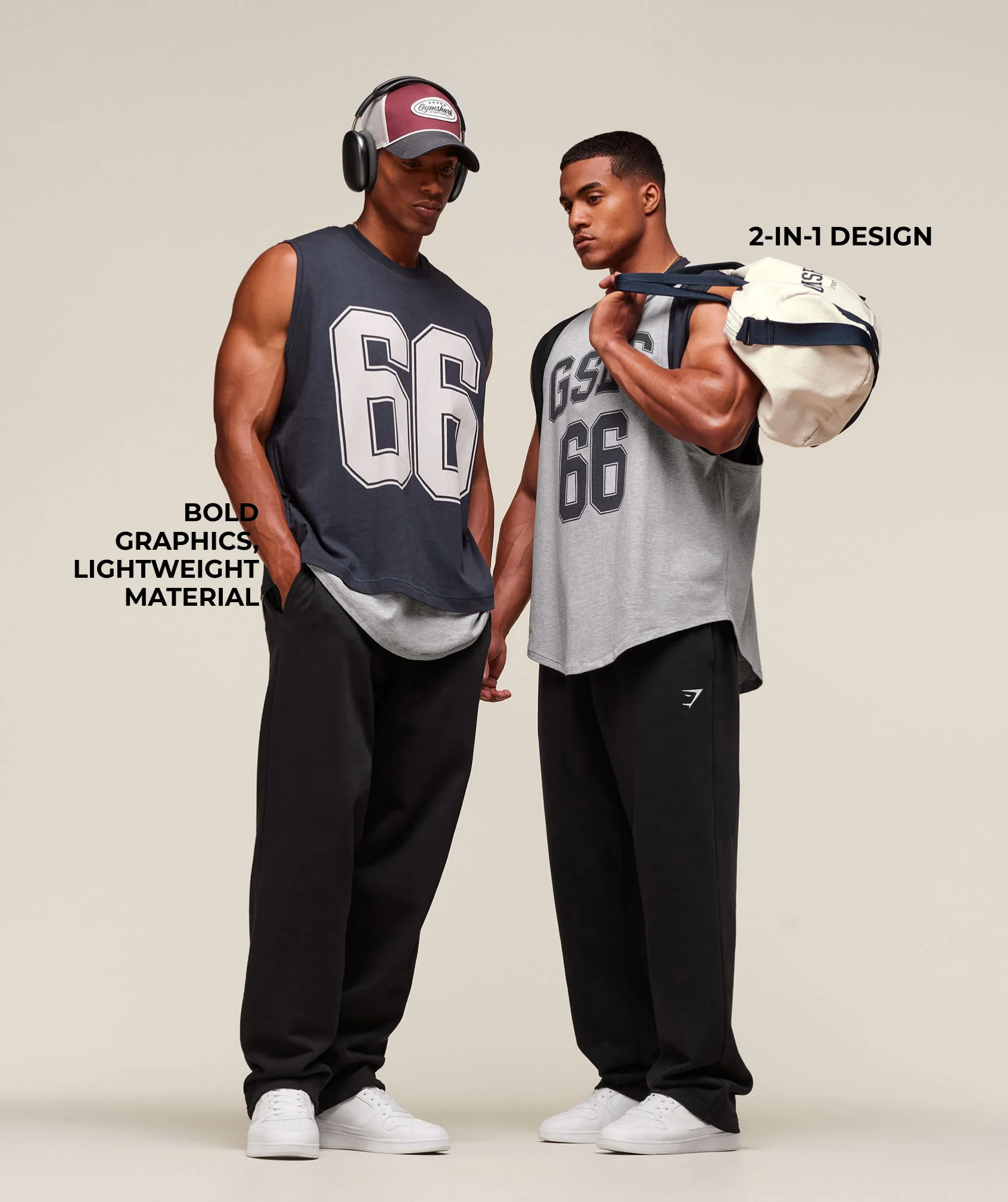 GSLC 2in1 Reversible Tank – Light Grey Core Marl/Heavy Blue - Imagen 2