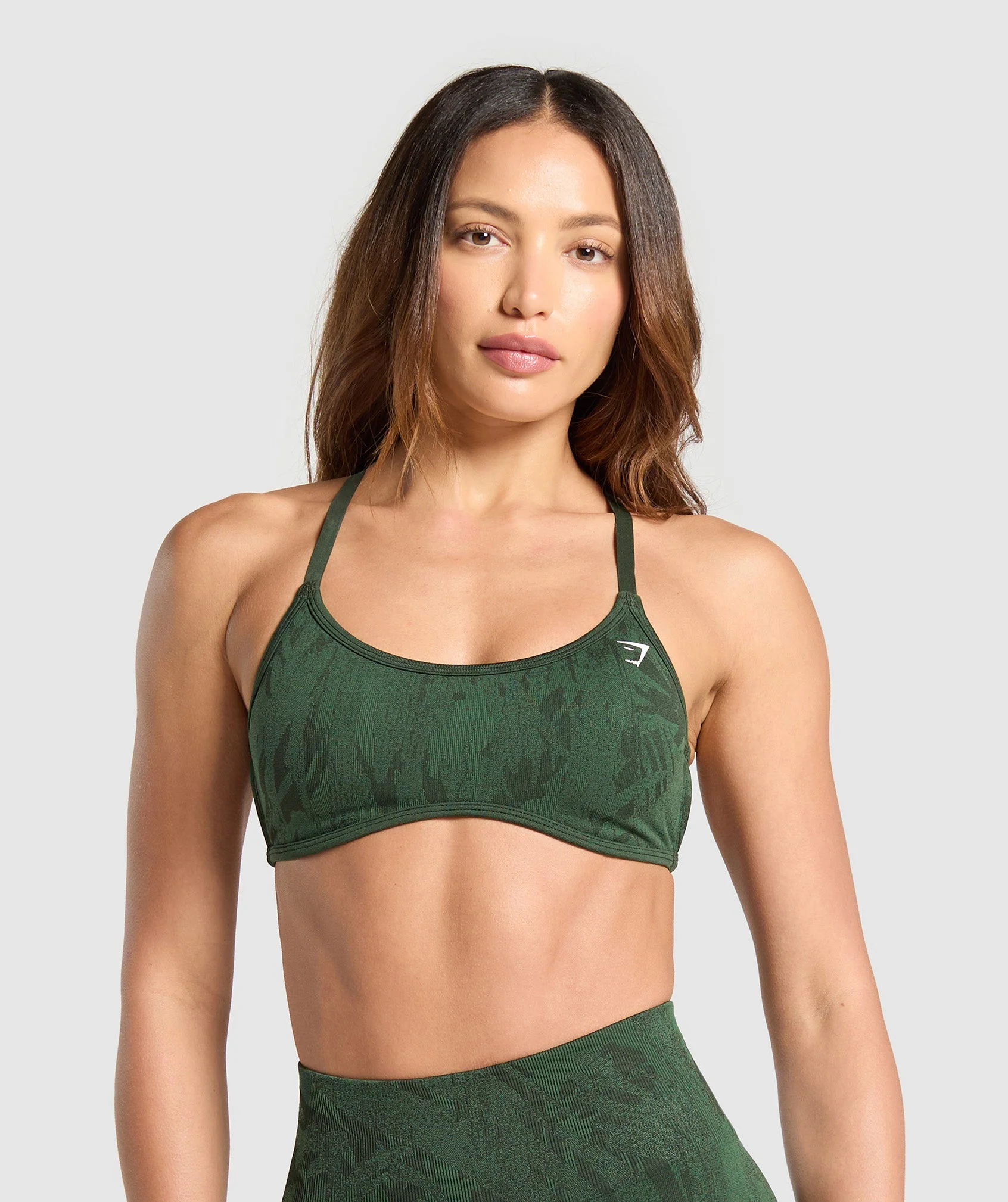 Adapt Camo Cross Back Sports Bra – Trail Green/Classic Green