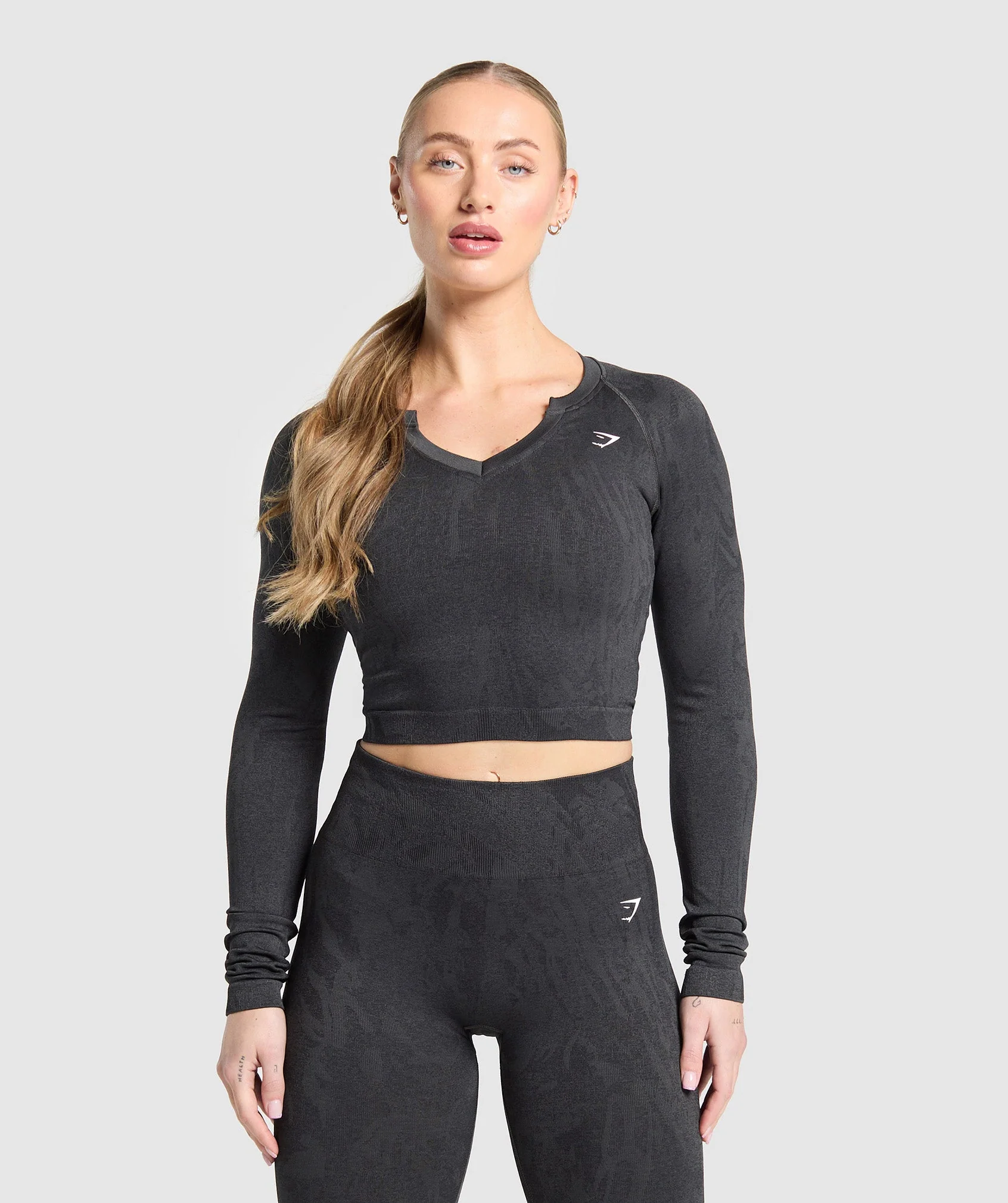 Adapt Camo Seamless Long Sleeve Top – Asphalt Grey/Black