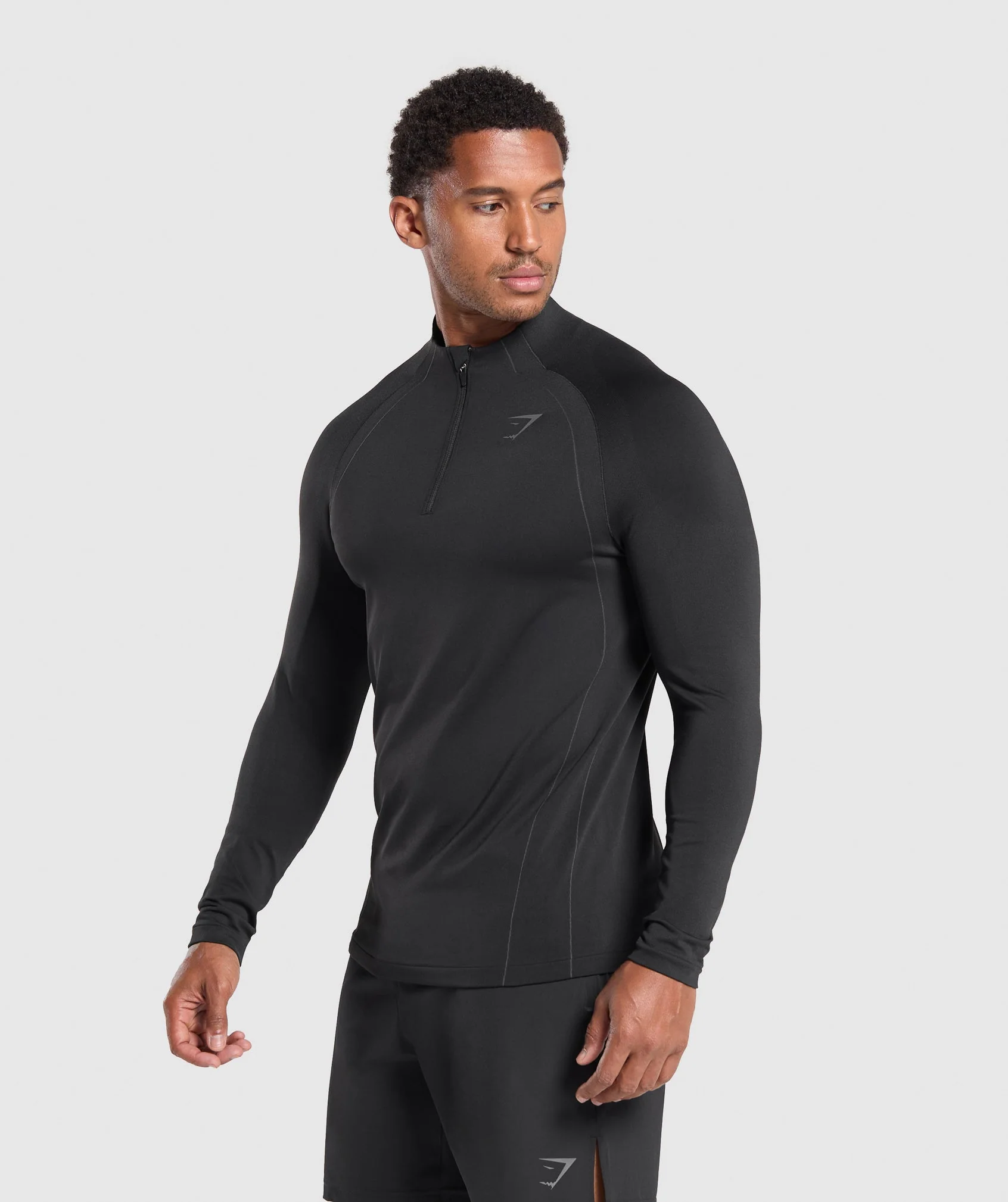 Apex Seamless 1/4 Zip – Black/Dark Grey - Imagen 2