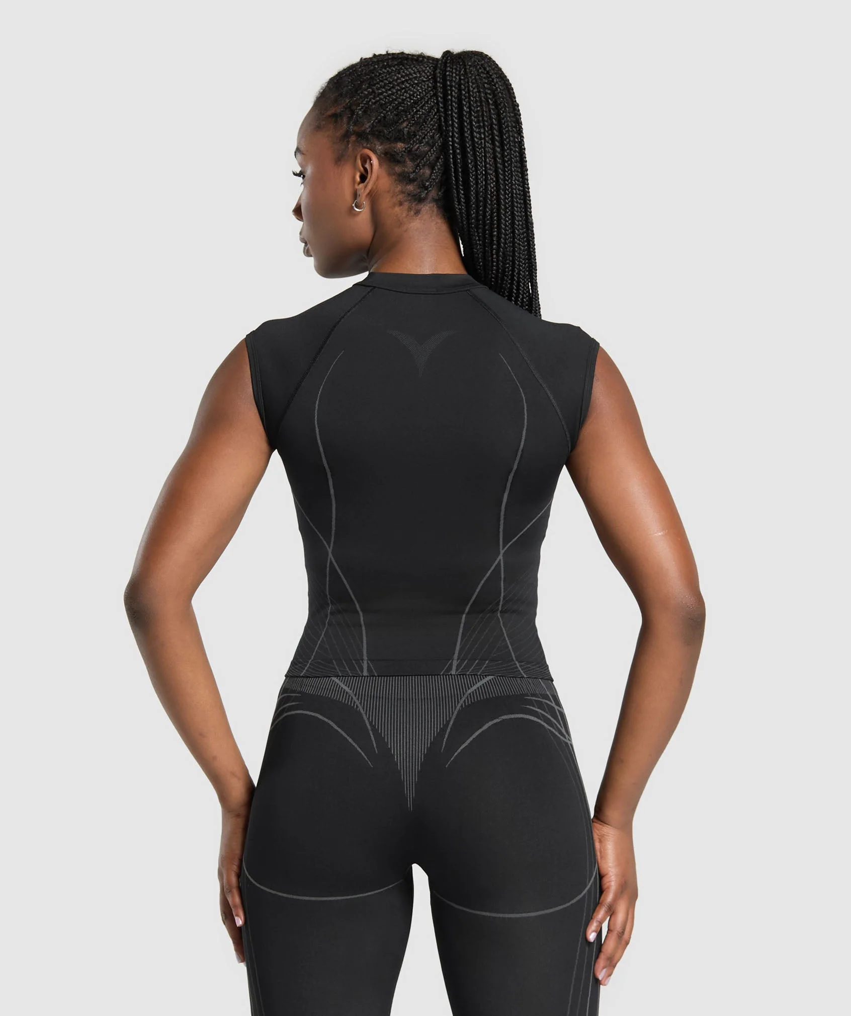 Apex Seamless Midi T-Shirt – Black/Graphite Grey