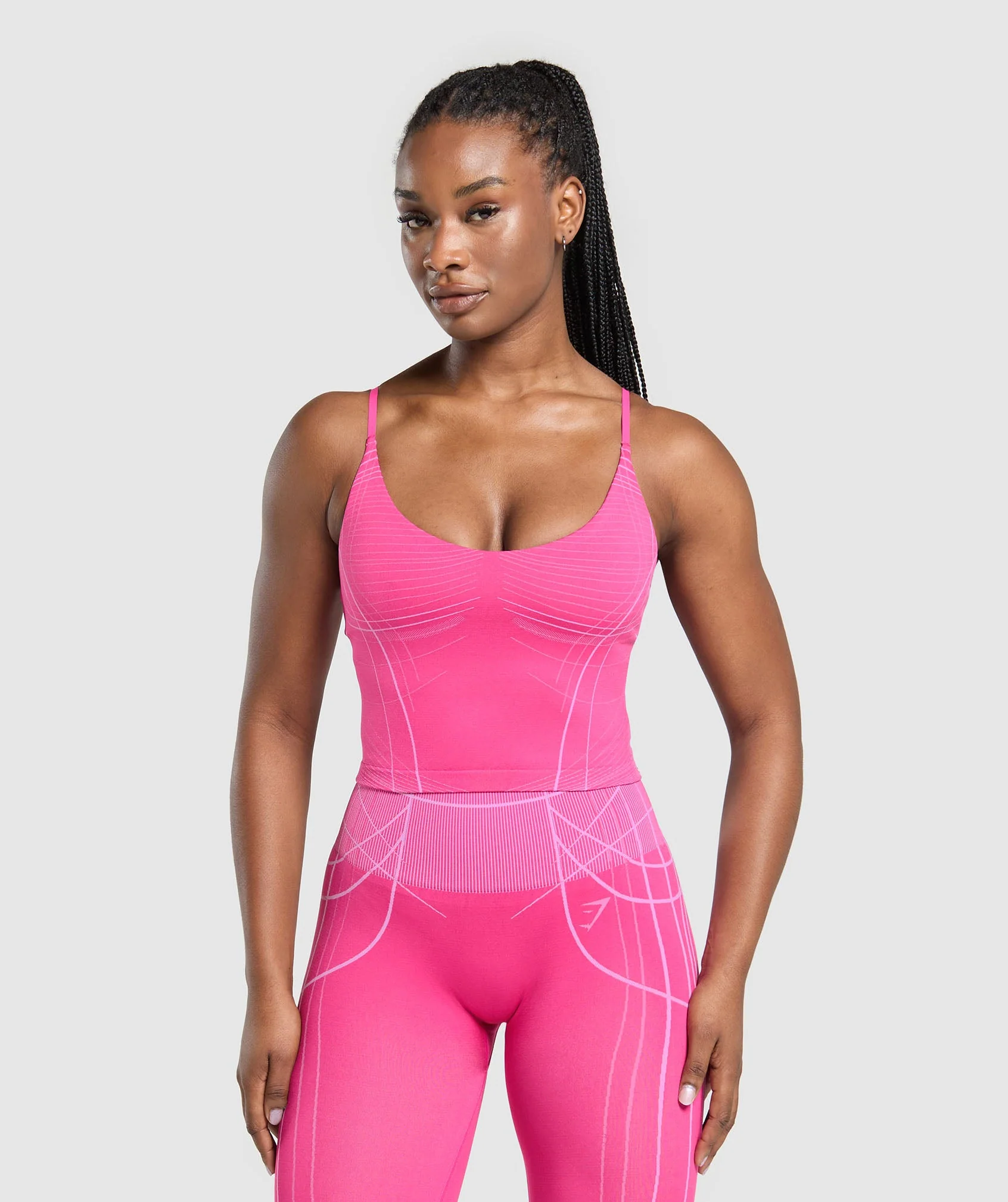 Apex Seamless Midi Tank With Shelf – Valley Pink/Sour Pink