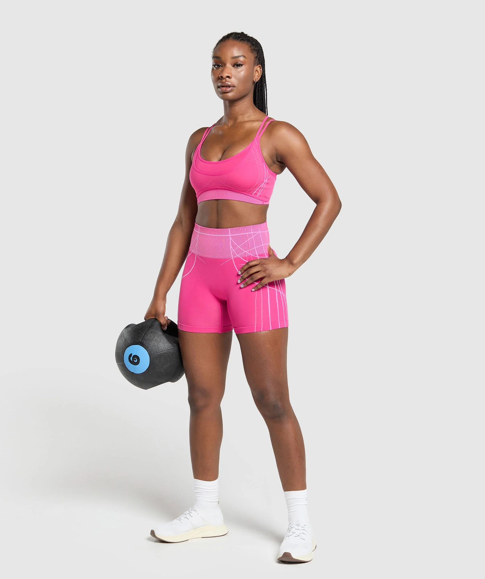 Apex Seamless Strappy Sports Bra – Valley Pink/Sour Pink - Imagen 2