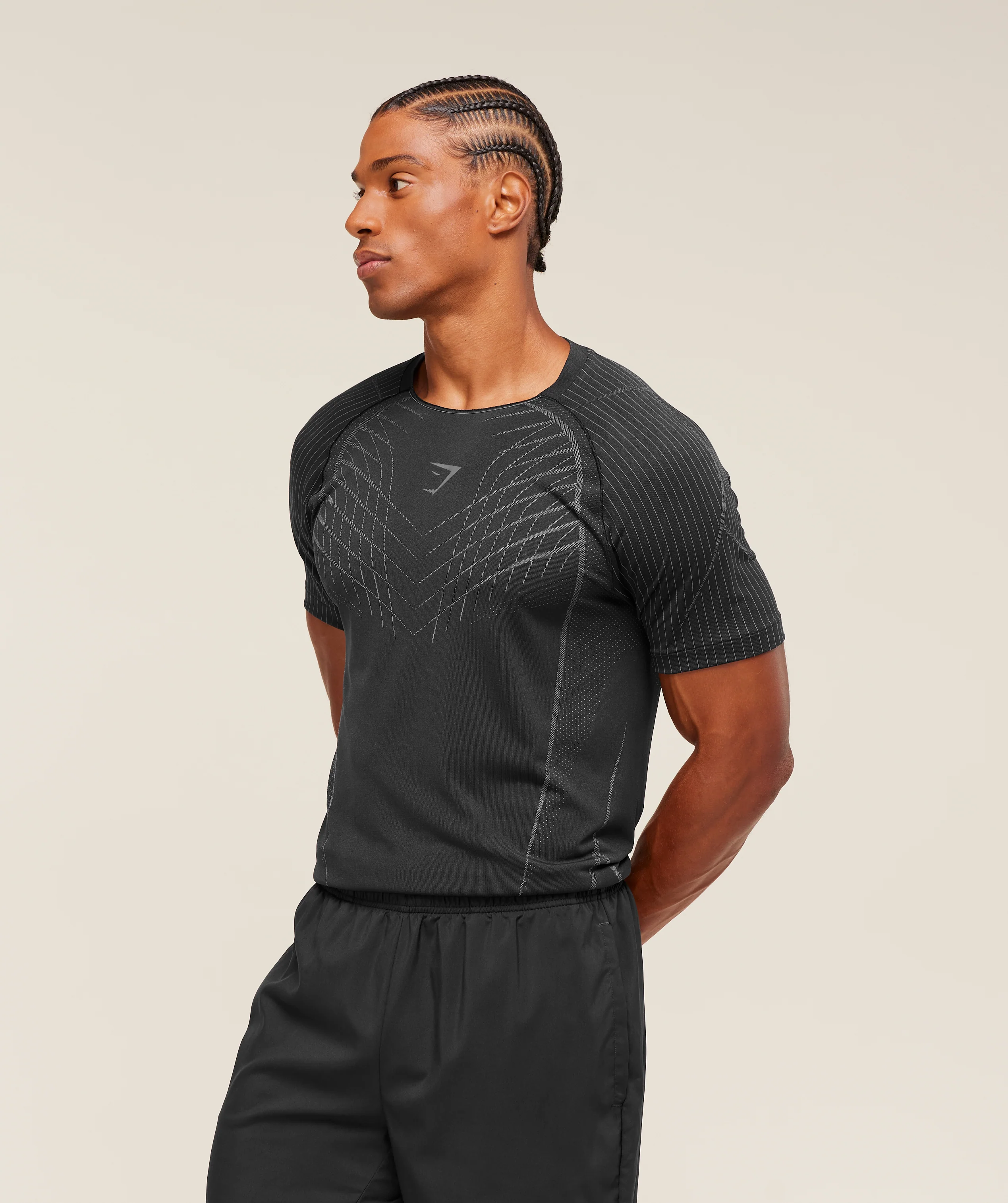 Apex Seamless T-Shirt – Black/Dark Grey - Imagen 2