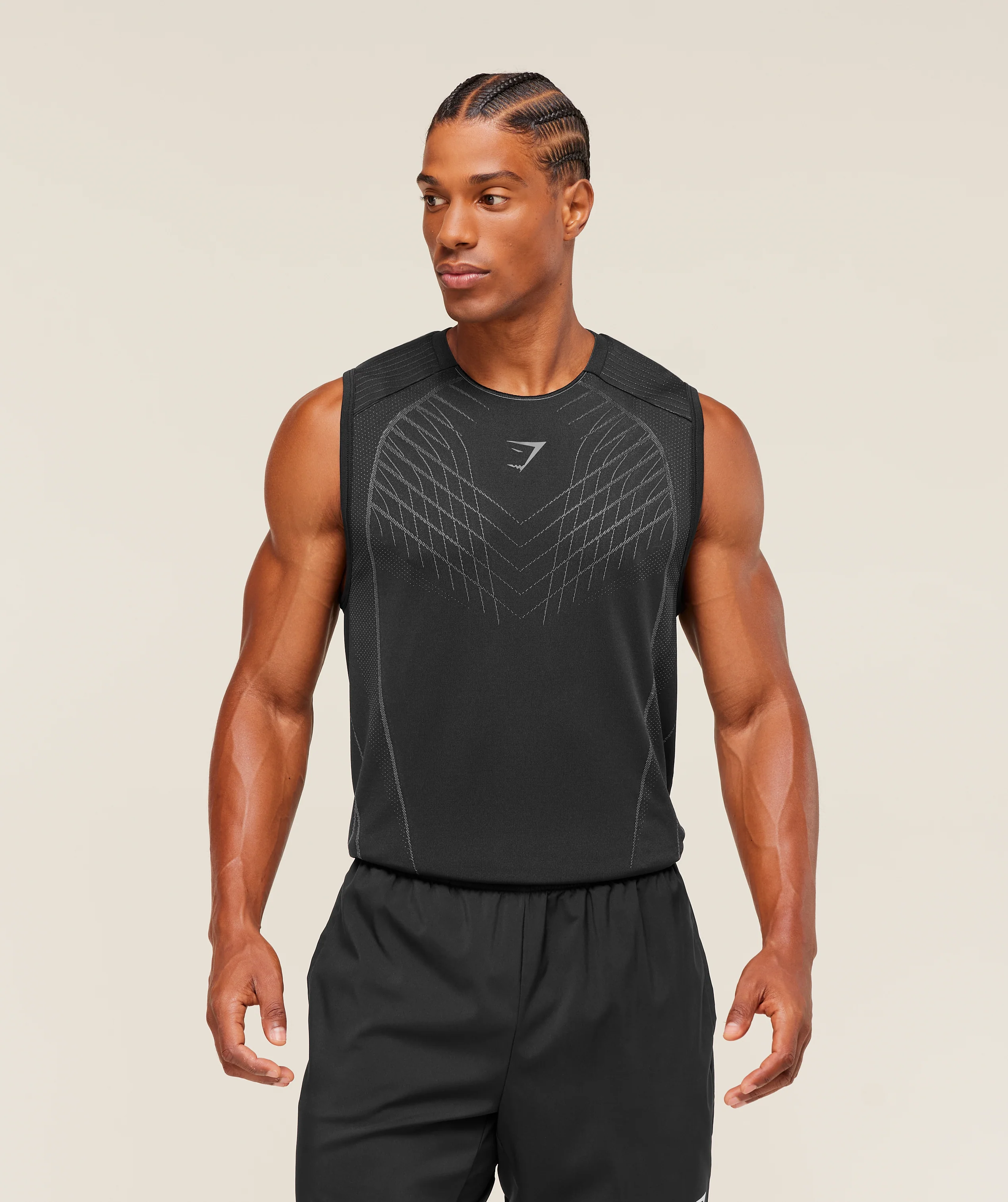 Apex Seamless Tank – Black/Dark Grey