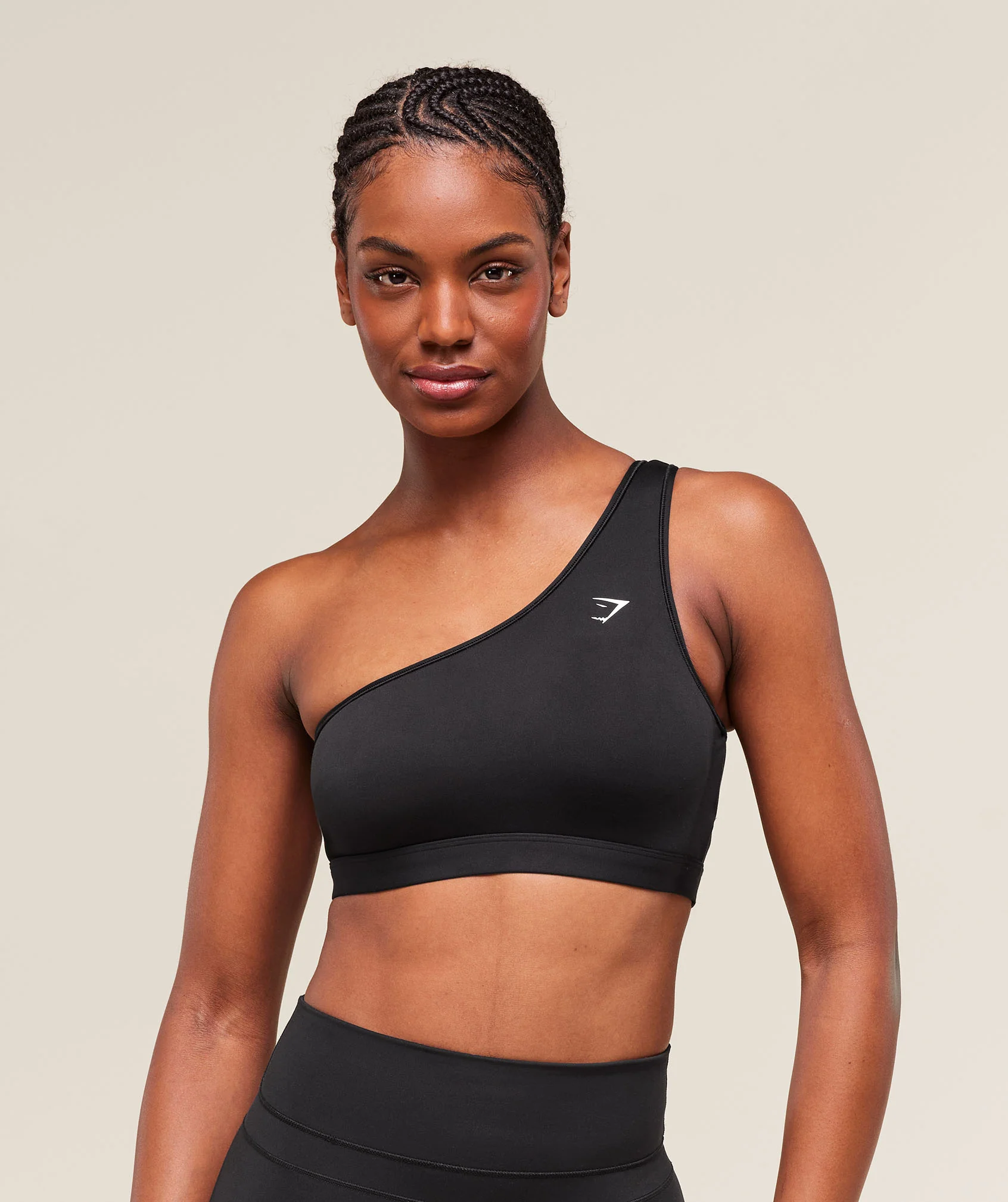 Asymmetric Sports Bra – Black