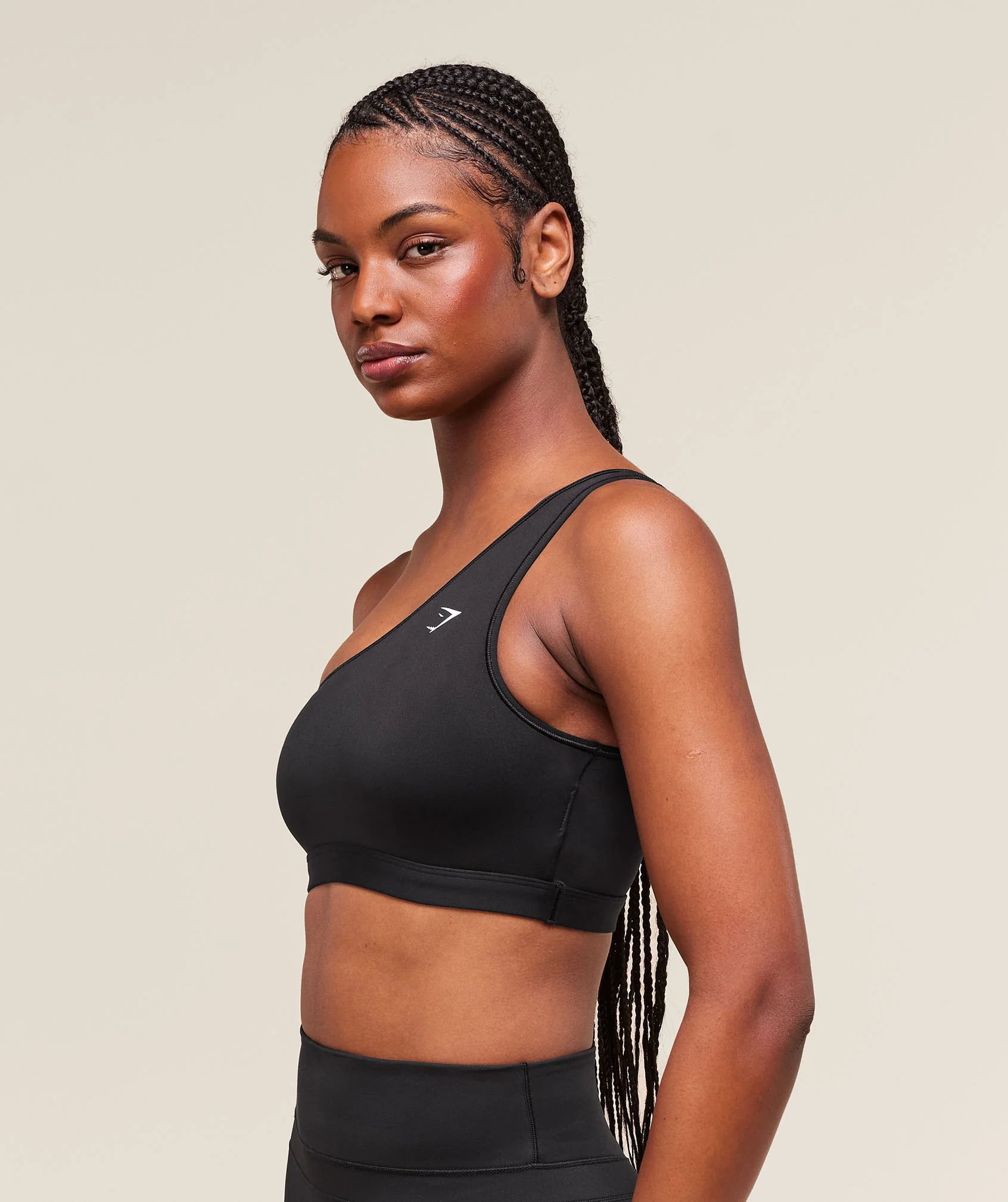 Asymmetric Sports Bra – Black - Imagen 2