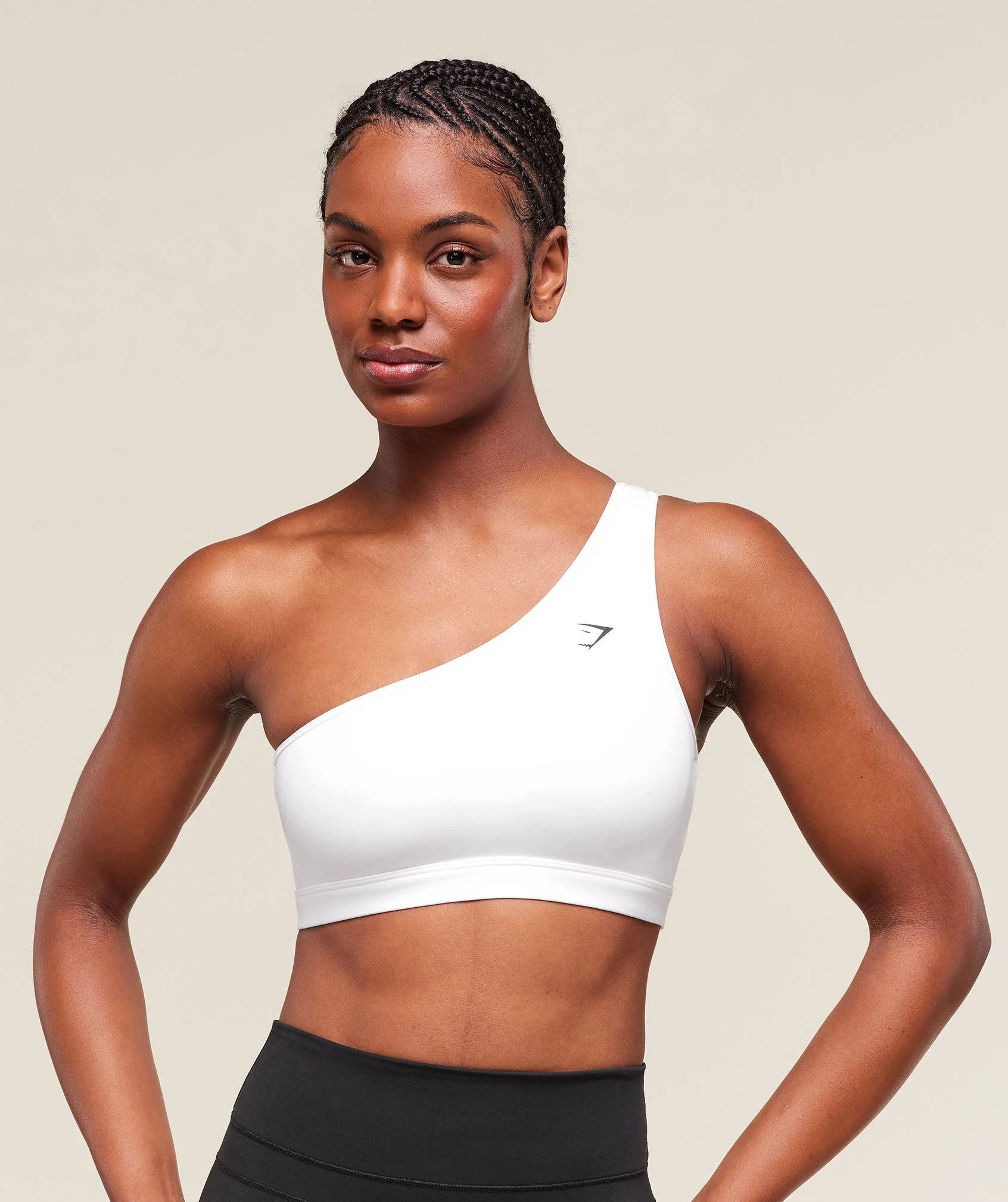Asymmetric Sports Bra – White