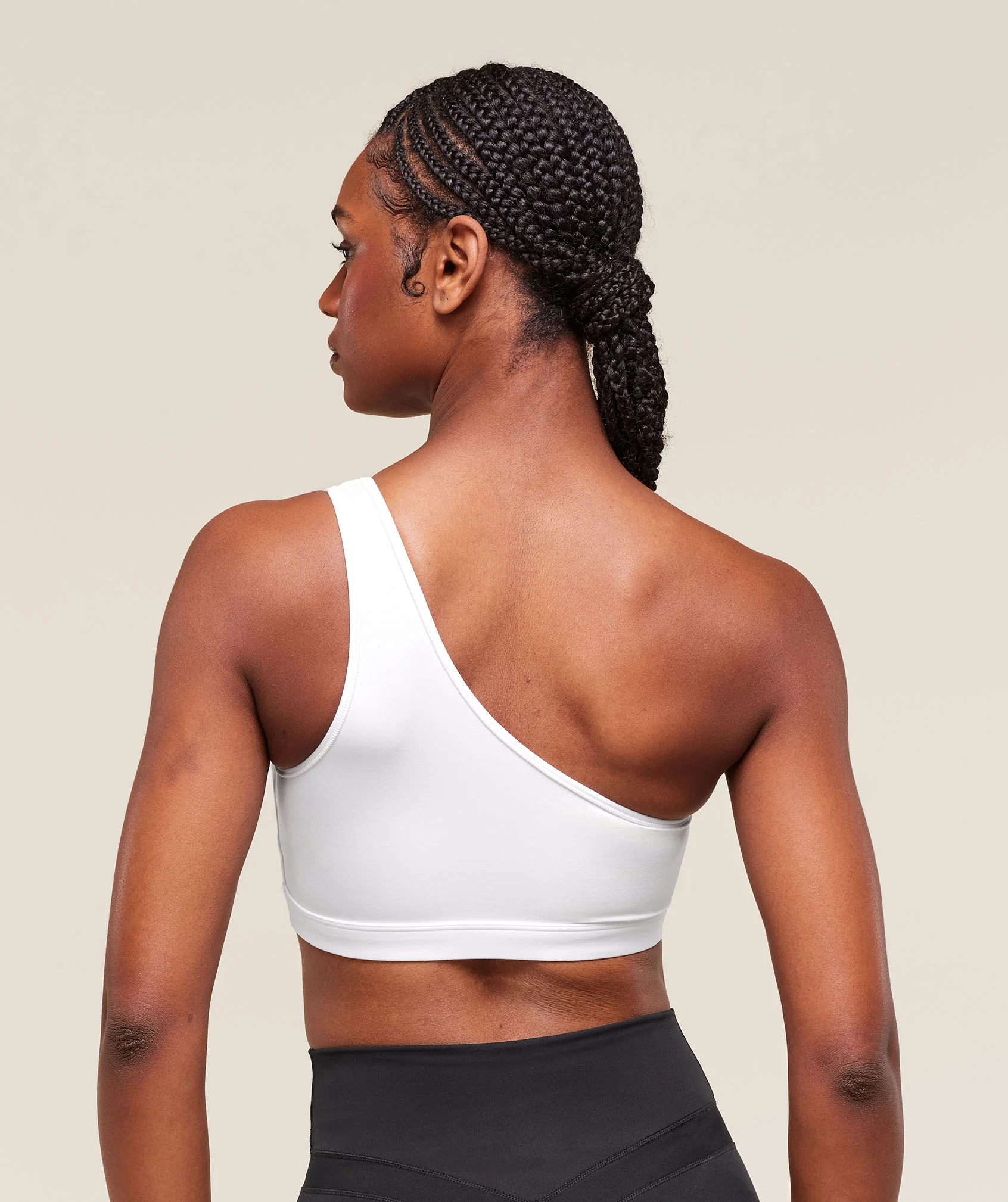 Asymmetric Sports Bra – White