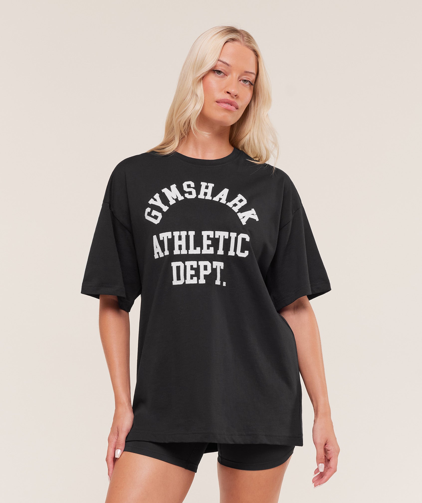 Athletic Department Oversized Graphic T-Shirt – Black