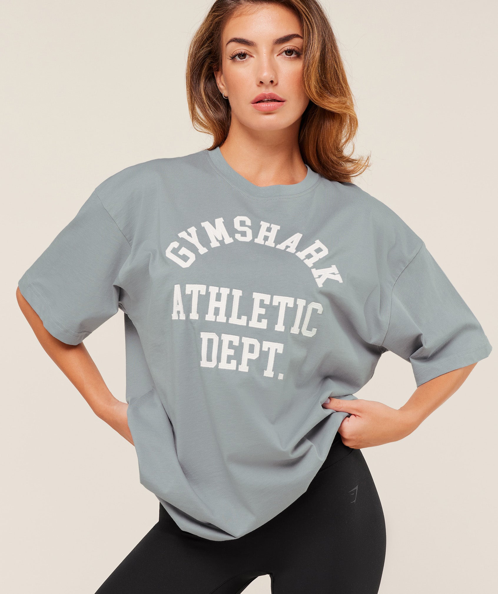 Athletic Department Oversized Graphic T-Shirt – Denim Grey - Imagen 2