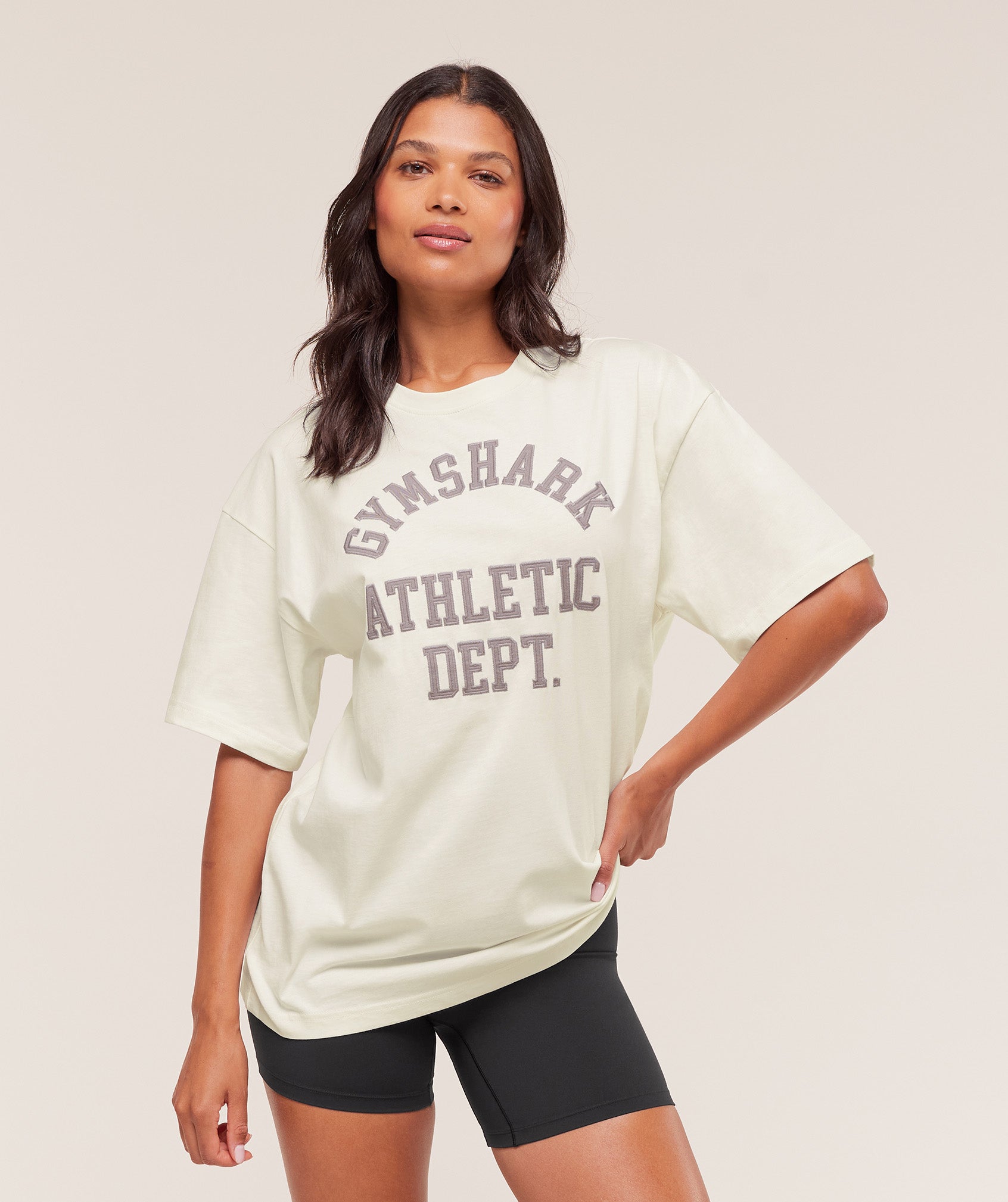 Athletic Department Oversized Graphic T-Shirt – Soft White