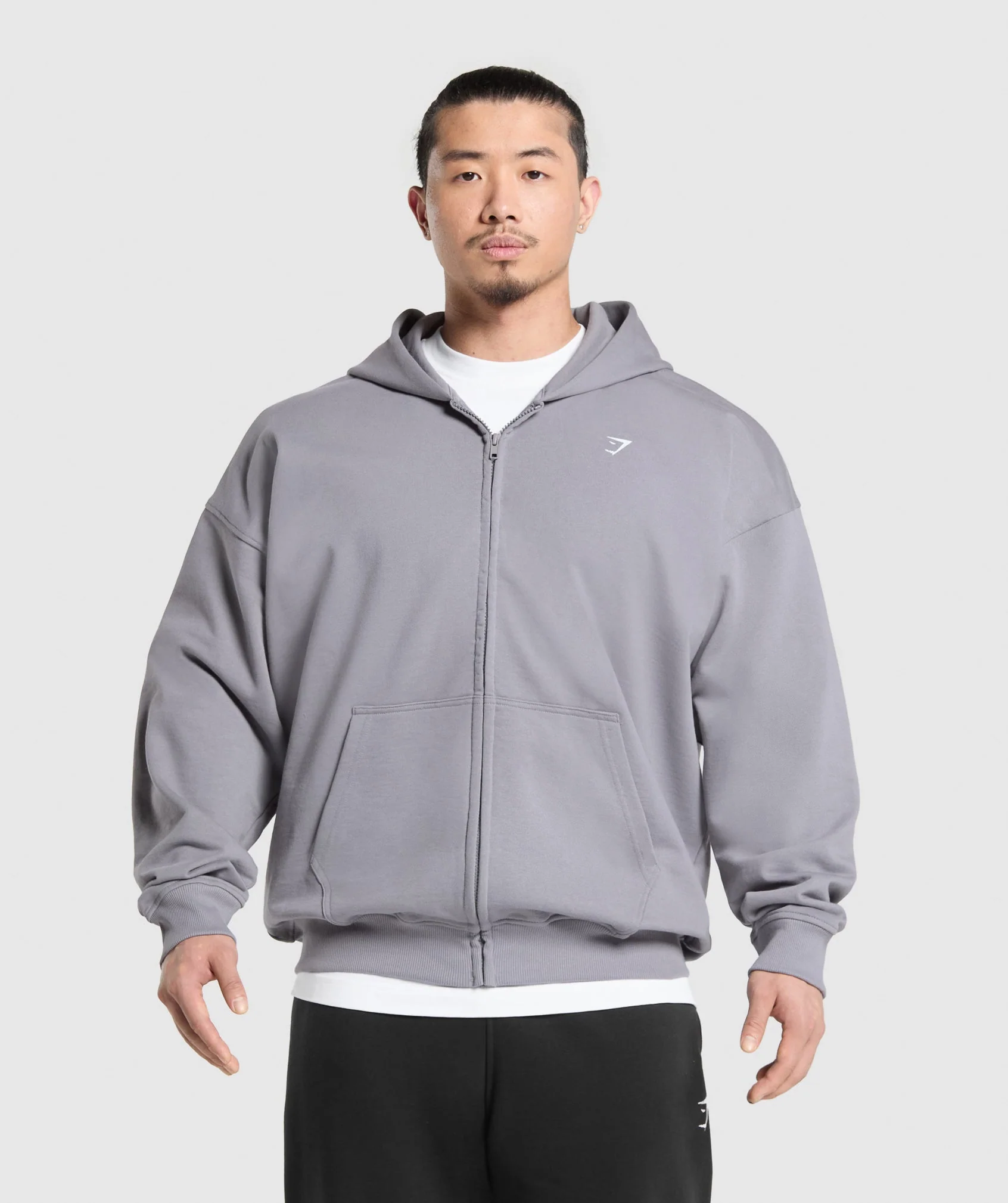 Atlas Zip Up Hoodie – Medium Grey