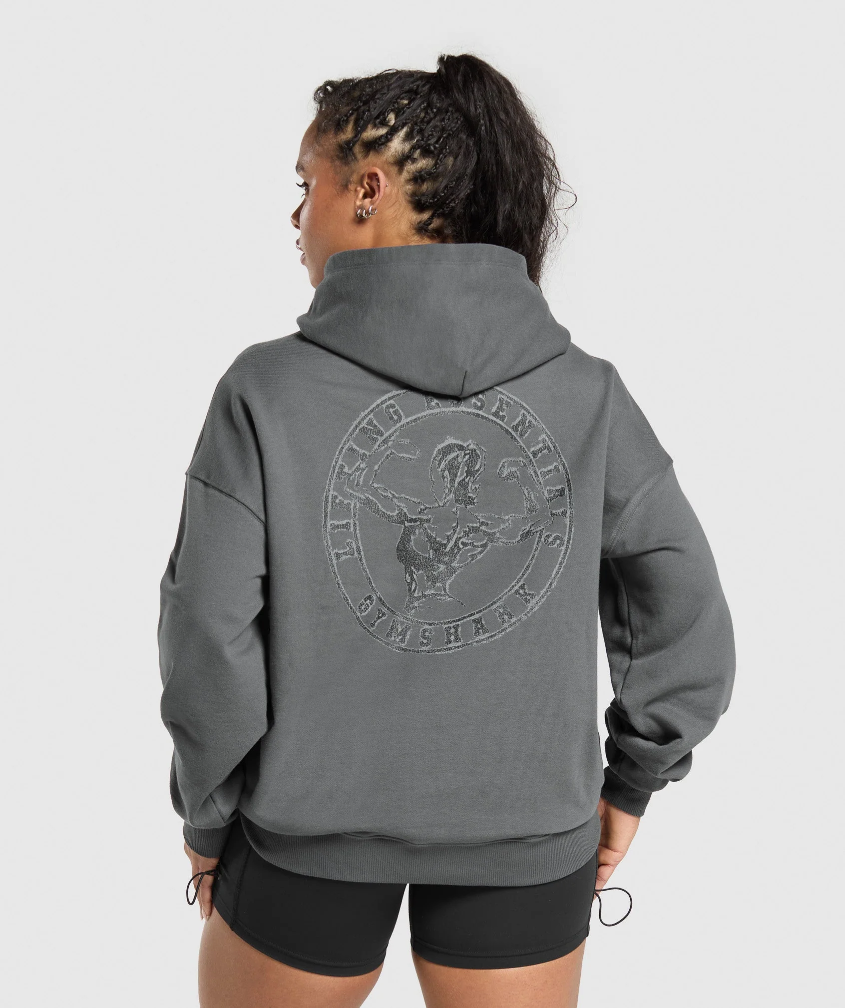 Back Gains Graphic Hoodie – Graphite Grey
