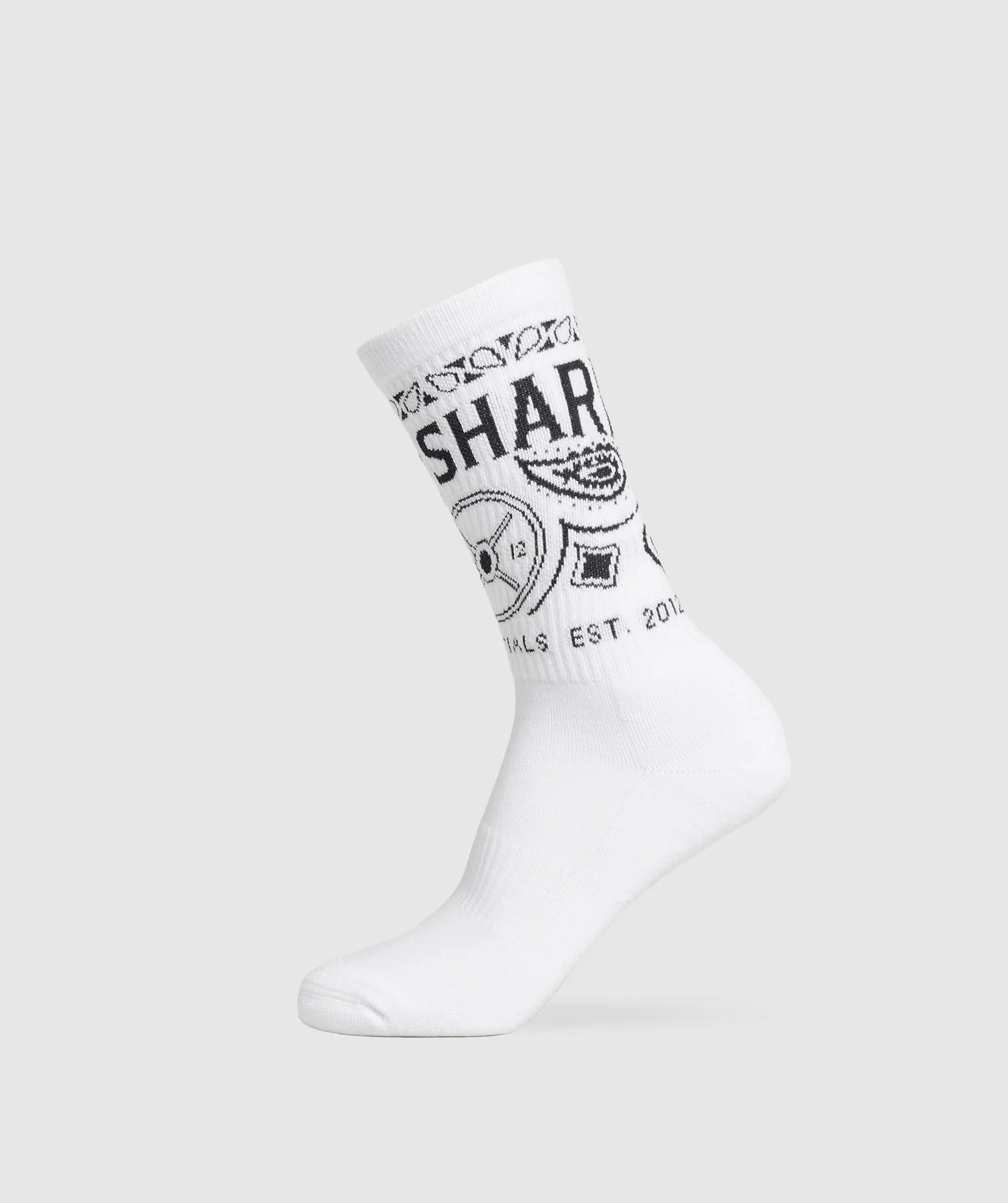 Bandana Crew Sock – White