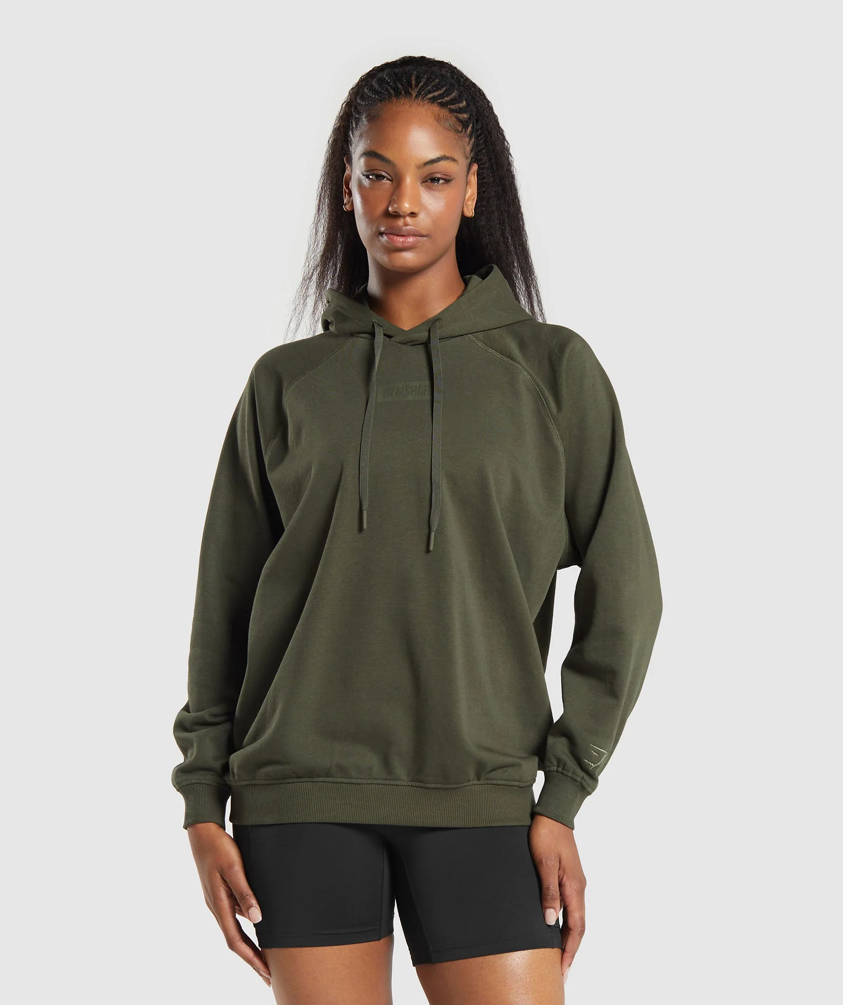 Block Oversized Hoodie – Winter Olive