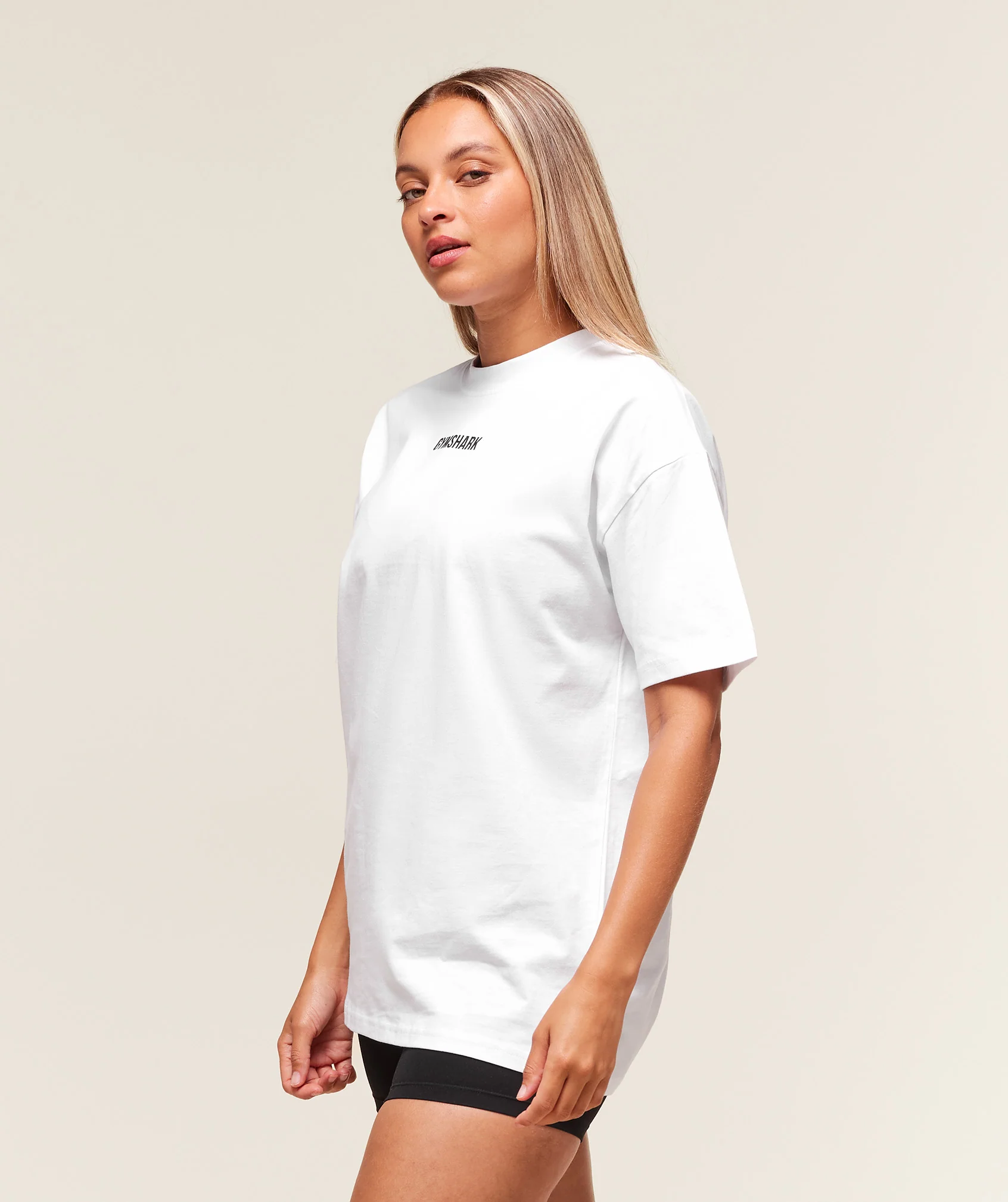 Block Oversized T-Shirt – White - Imagen 2