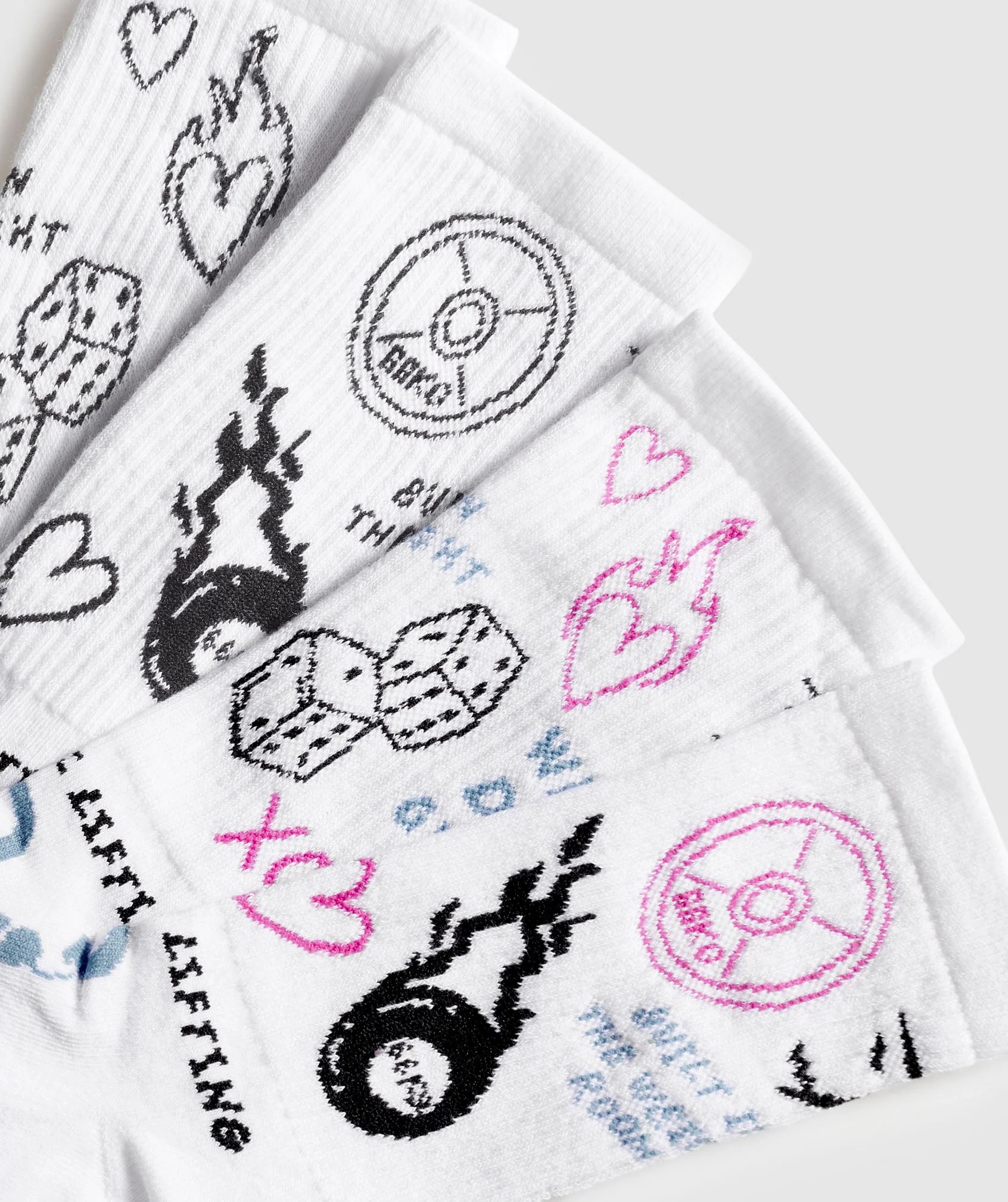 Character Combi Crew 2pk – White/Black/Winning Pink/Classic Blue