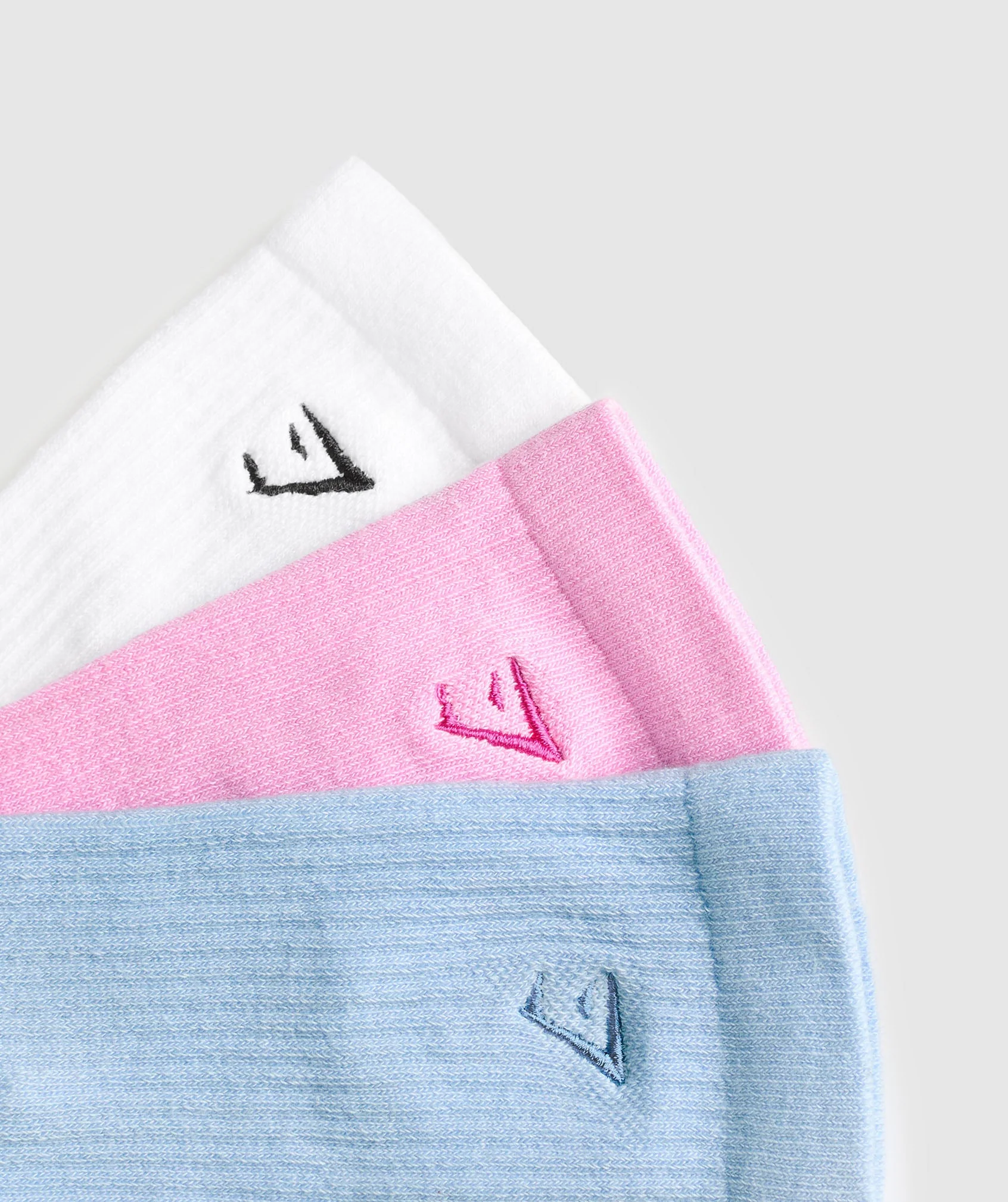 Character Crew Sock 3pk – White/Gentle Blue/Sour Pink