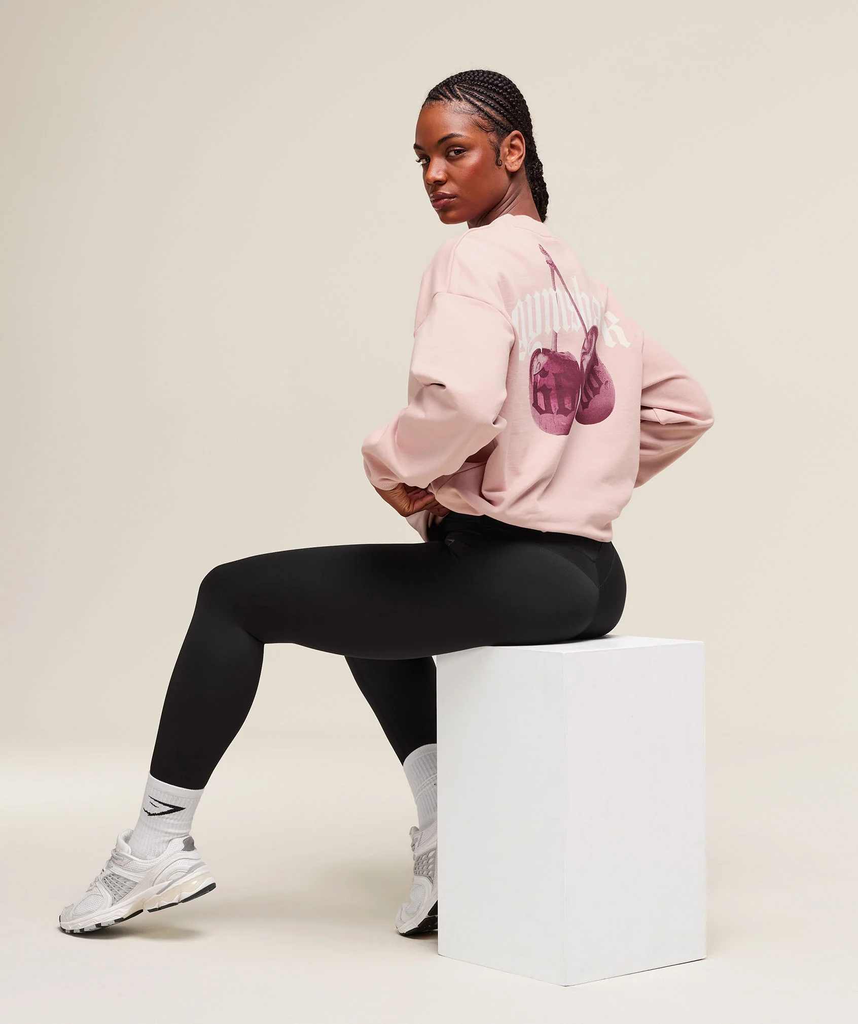 Cherry Graphic Oversized Sweatshirt – Lift Pink - Imagen 2
