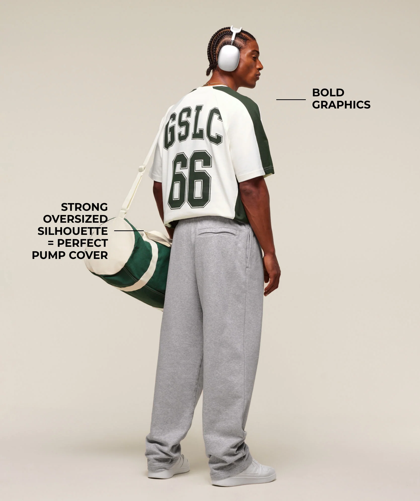 GSLC 66 T-Shirt – Soft White/Trail Green - Imagen 2