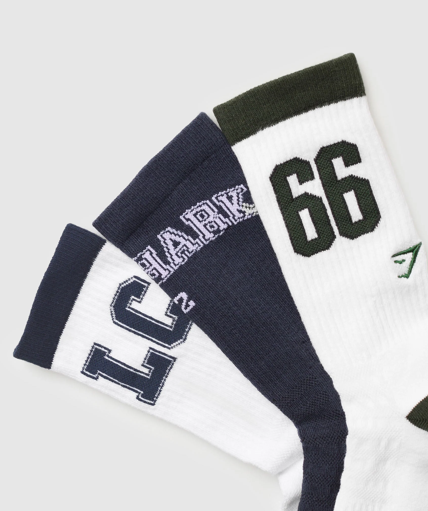 Collegiate Crew Socks 3pk – White/Heavy Blue/Trail Green