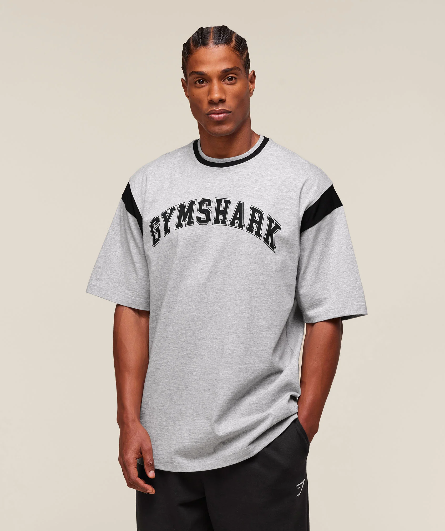 GSLC Oversized T-Shirt – Light Grey Core Marl