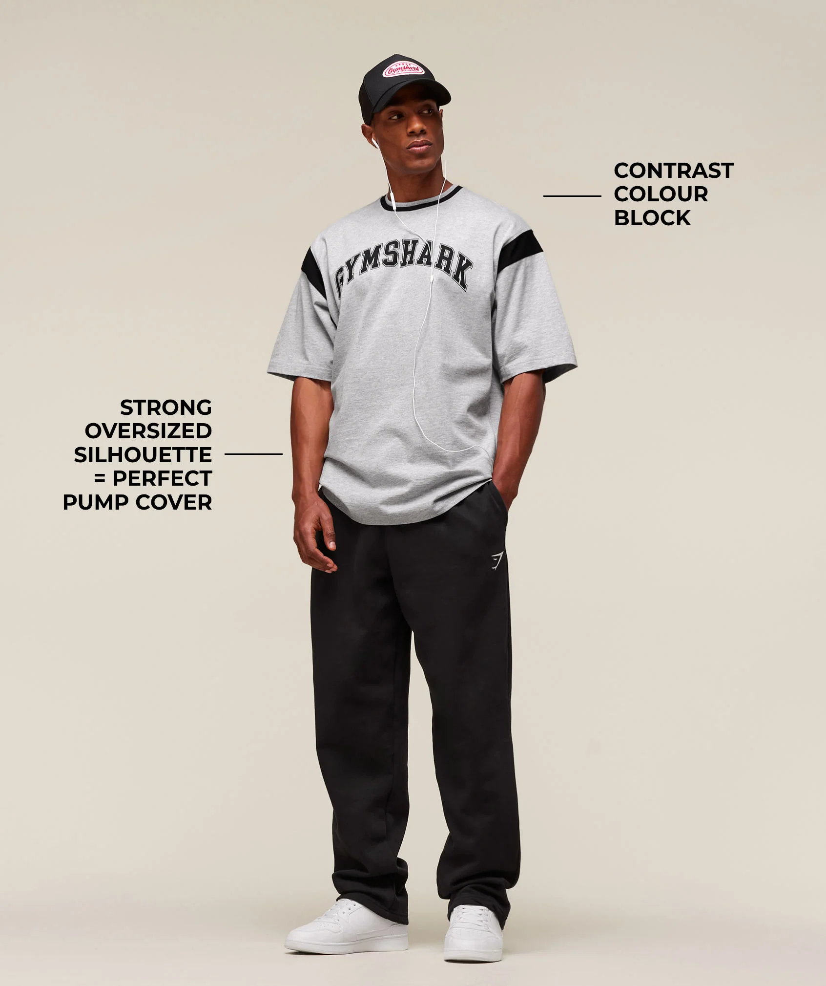 GSLC Oversized T-Shirt – Light Grey Core Marl - Imagen 2