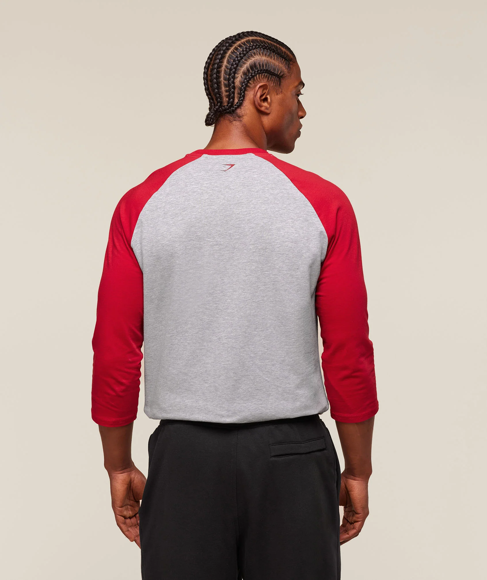 GSLC Raglan 3/4 Sleeve T-Shirt – Light Grey Core Marl/Conditioning Red