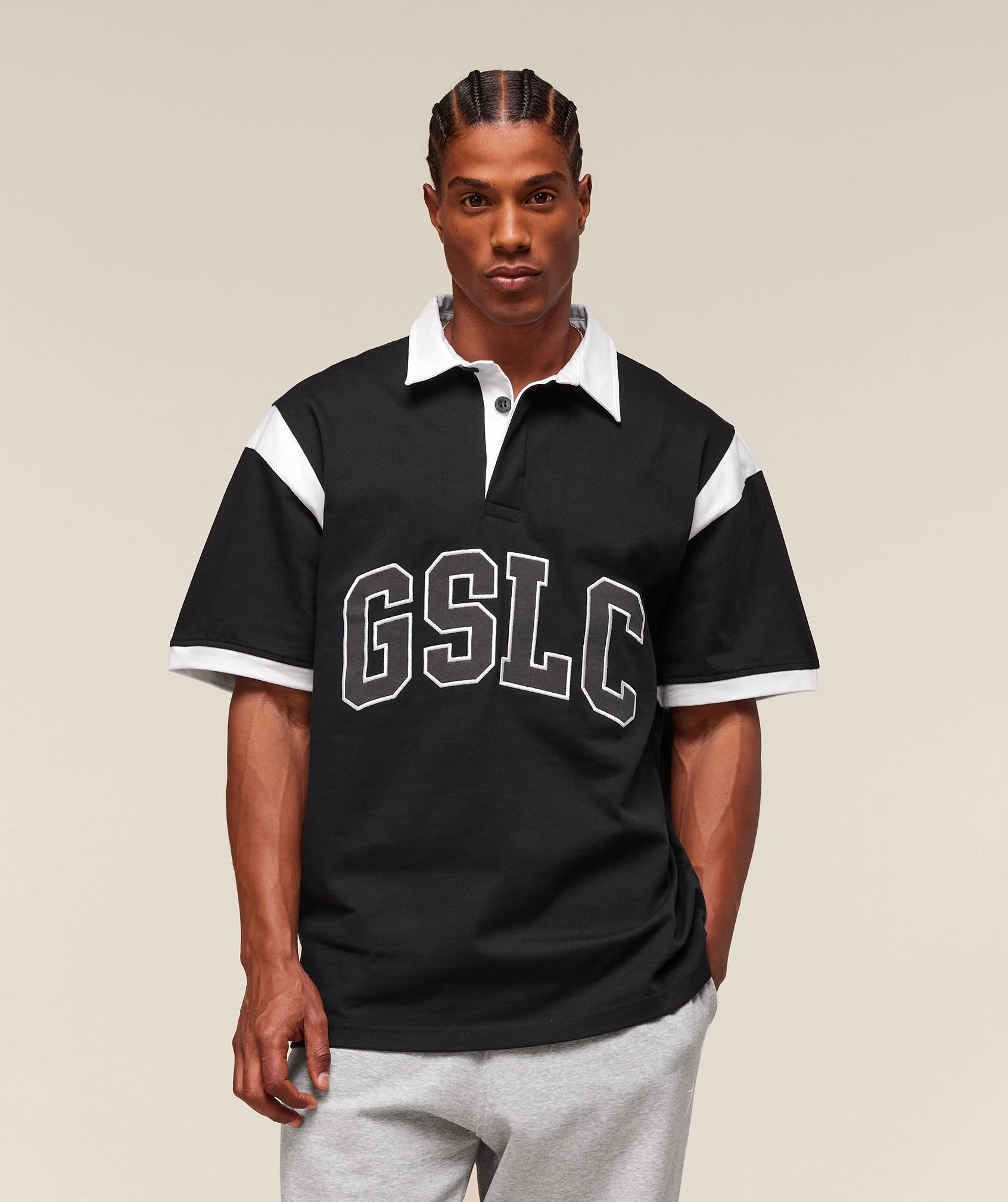 GSLC Retro Polo Shirt – Black/White