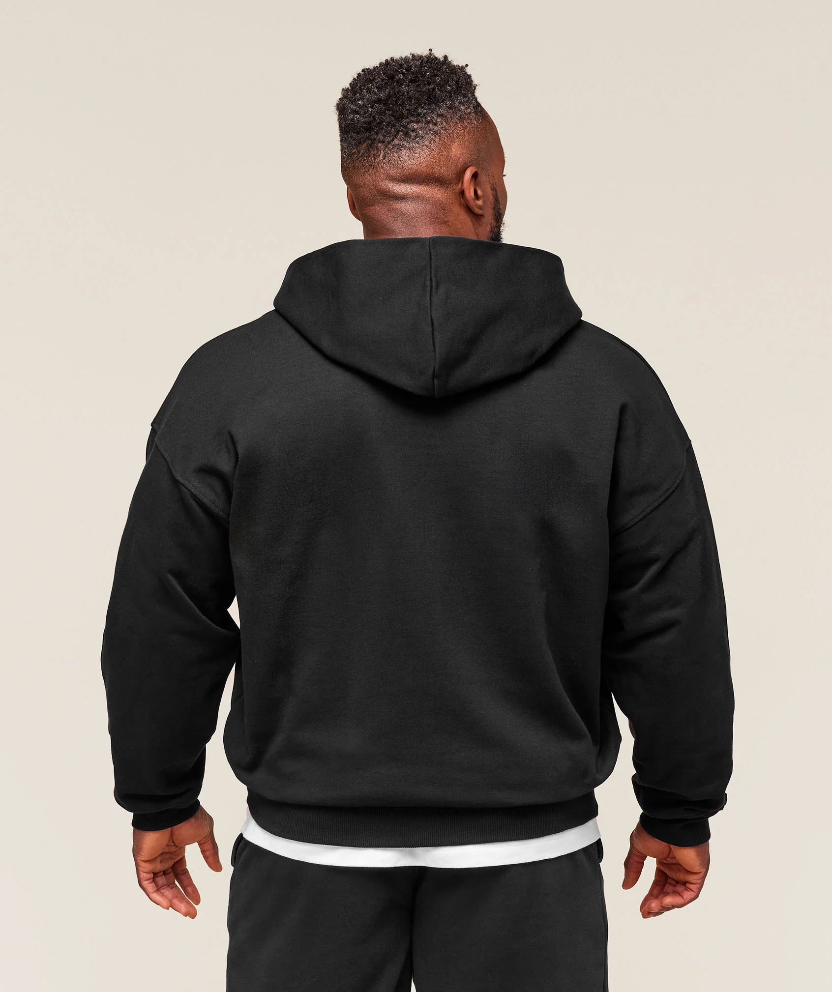 Collegiate Script Zip Up Hoodie – Black/White