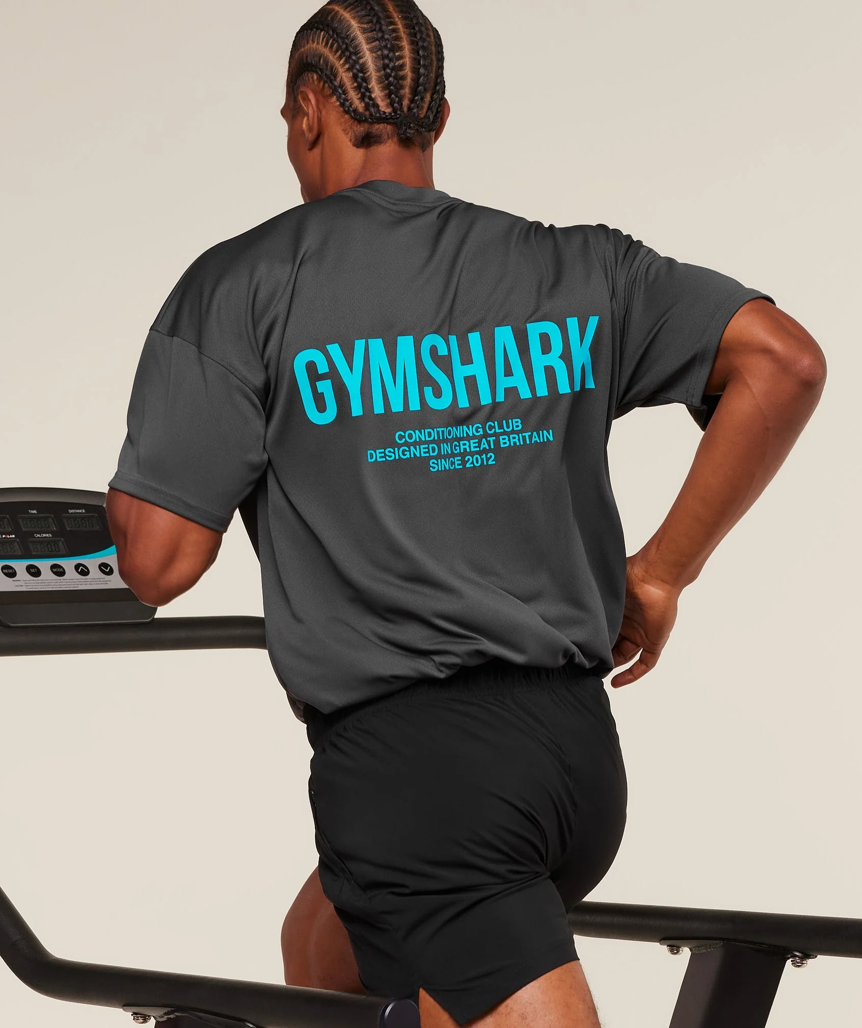 Conditioning Club Oversized T-Shirt – Onyx Grey/Brand Blue