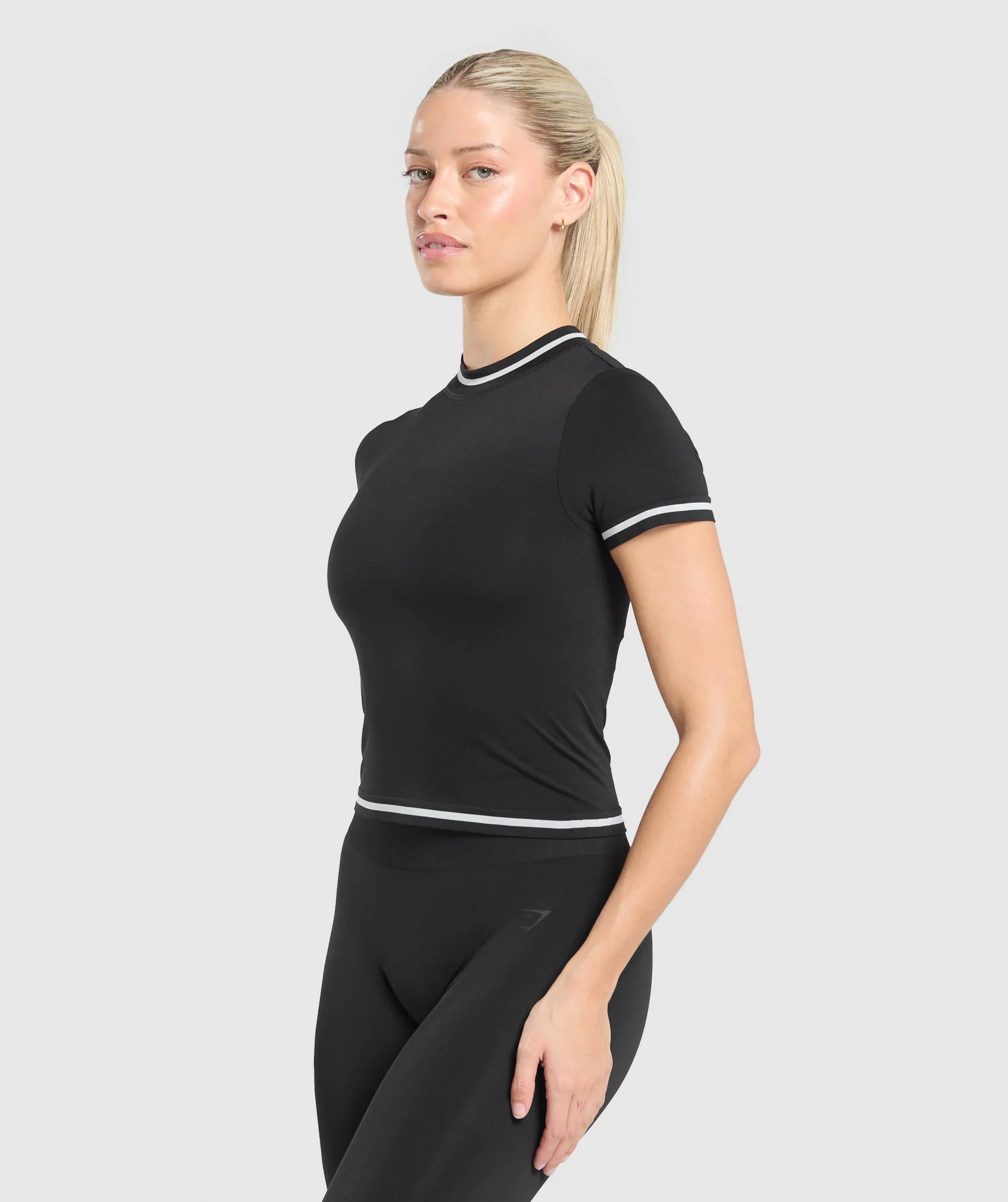 Contrast Seamless Midi Tee – Black - Imagen 2
