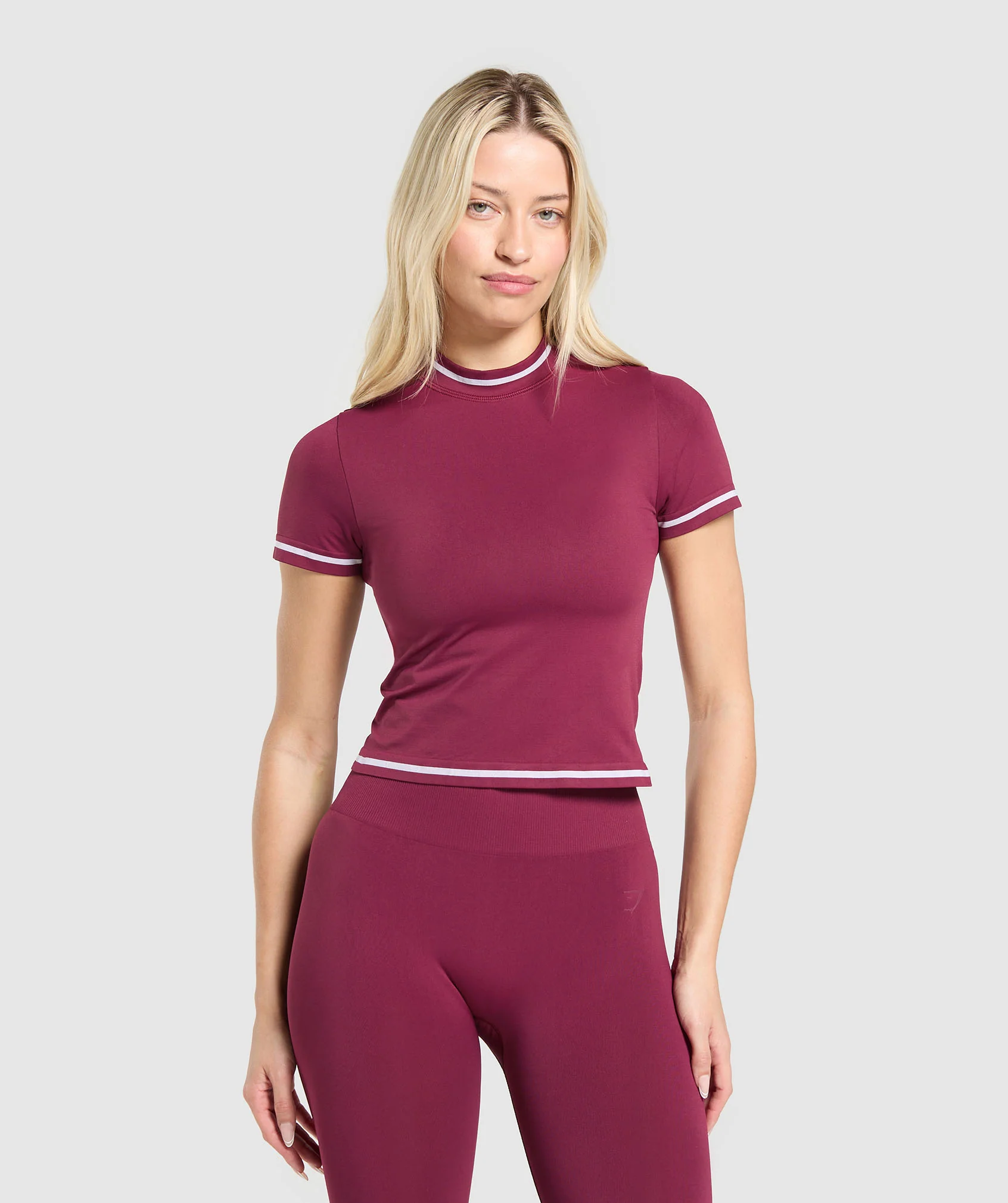 Contrast Seamless Midi Tee – Strong Pink
