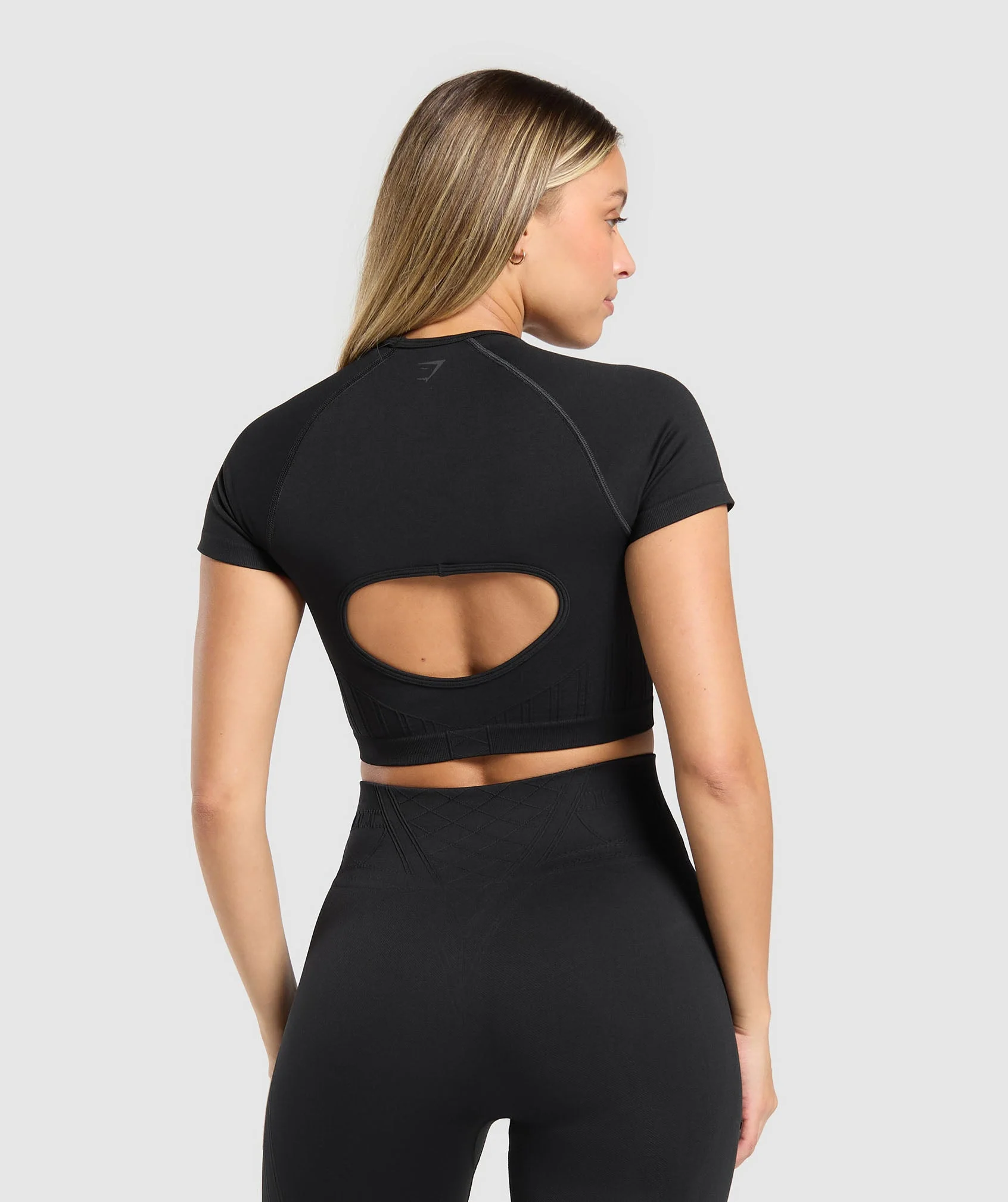 Corset Seamless Crop Top – Black
