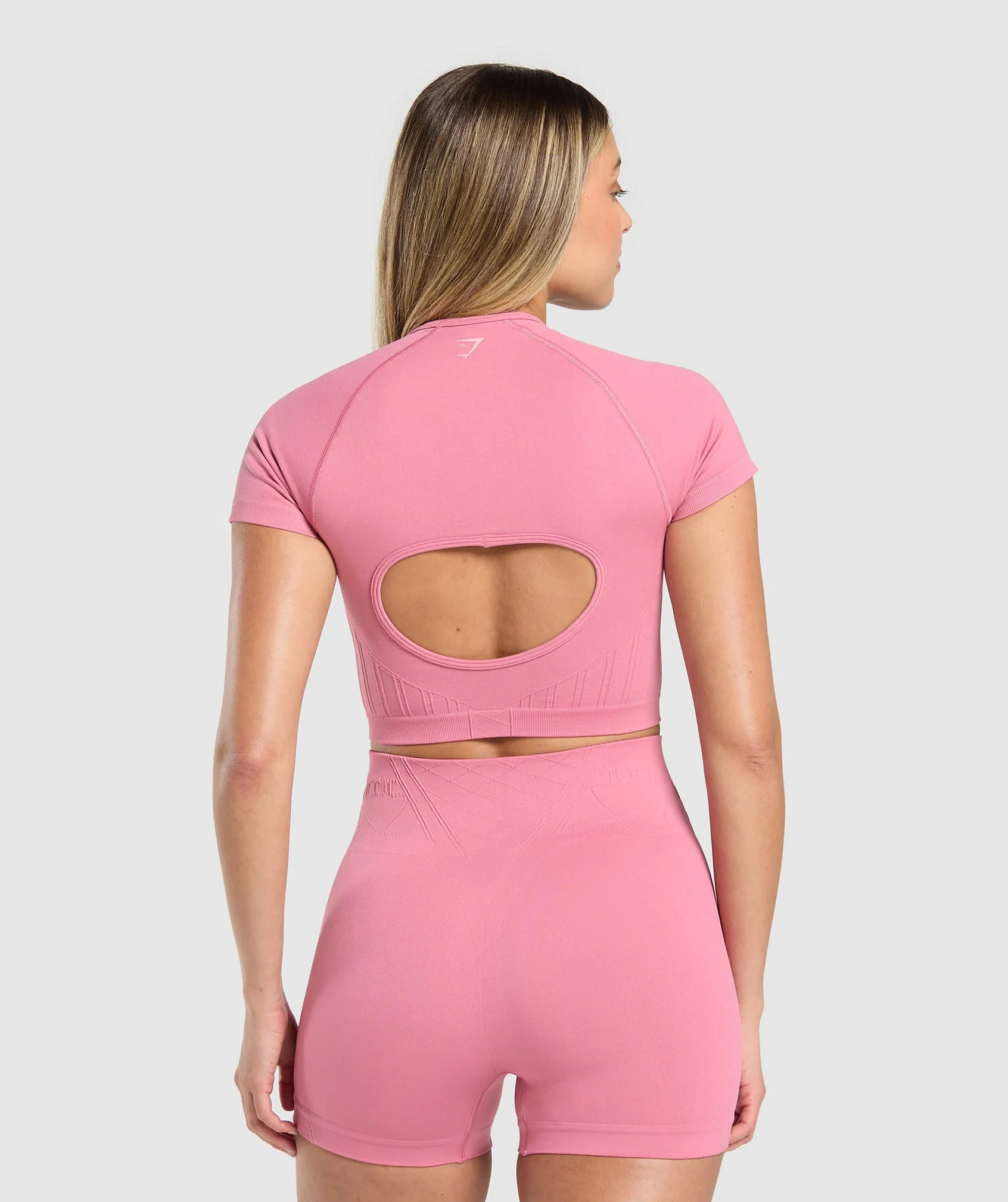 Corset Seamless Crop Top – Sunset Pink