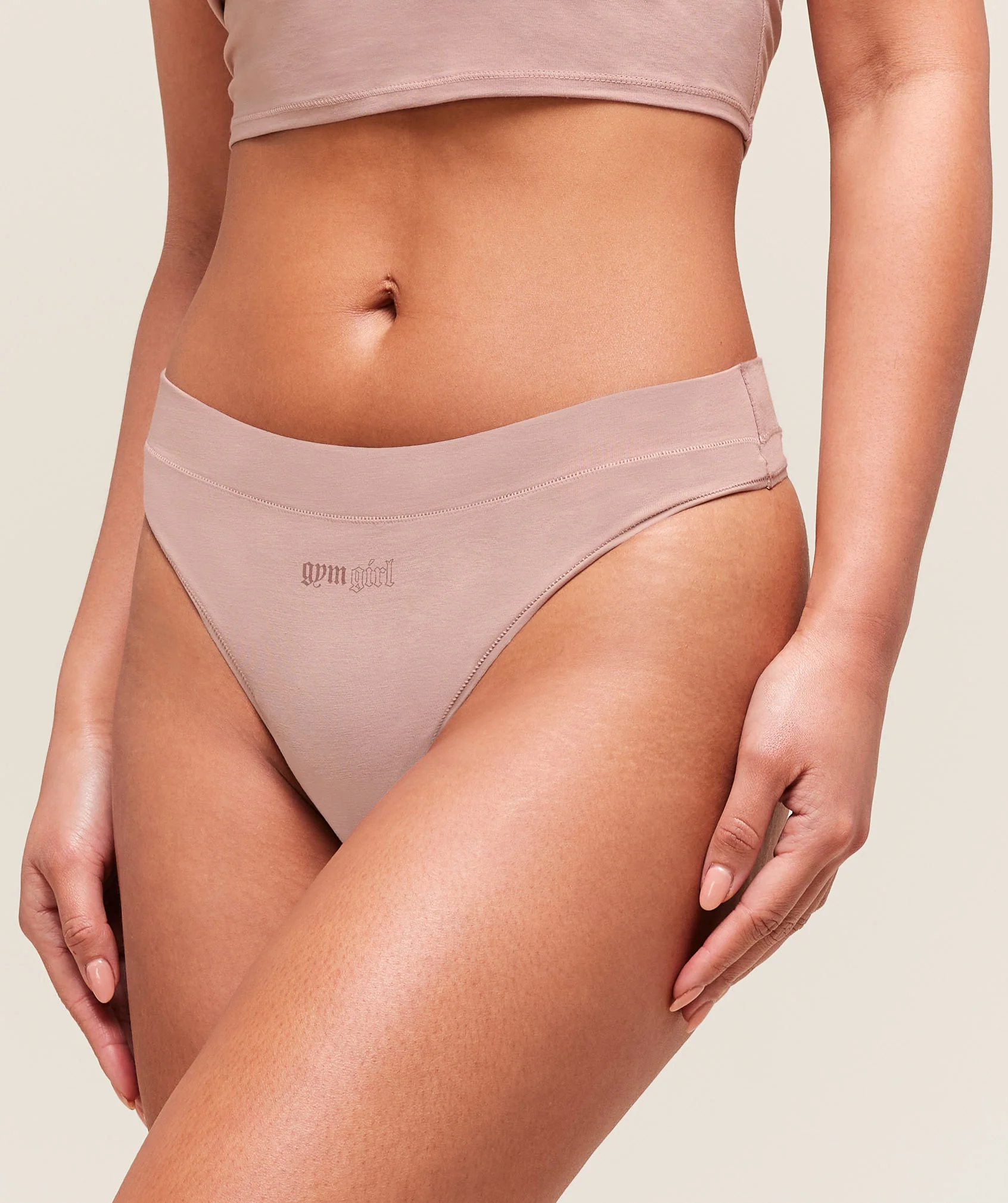 Cotton Graphic Thong – Muted Pink - Imagen 2