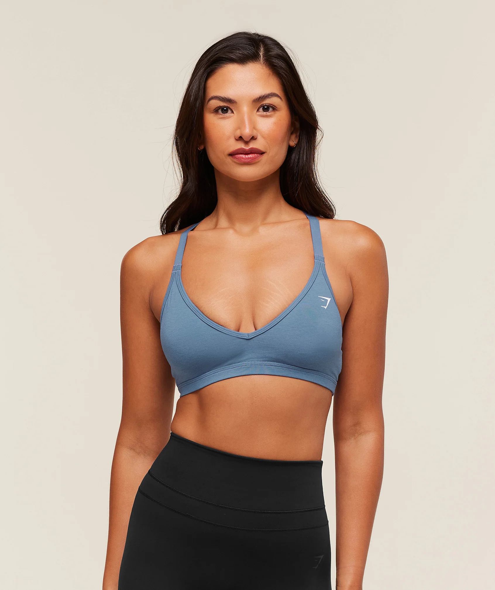 Cotton Racerback Sports Bra – Worn Blue