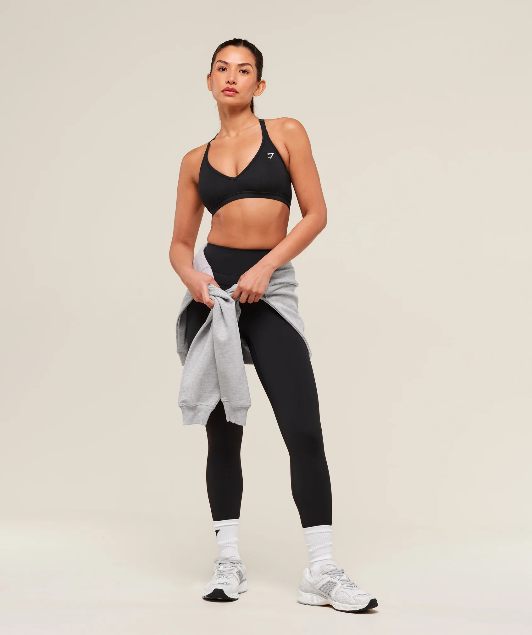 Cotton Racerback Sports Bra – Black - Imagen 2