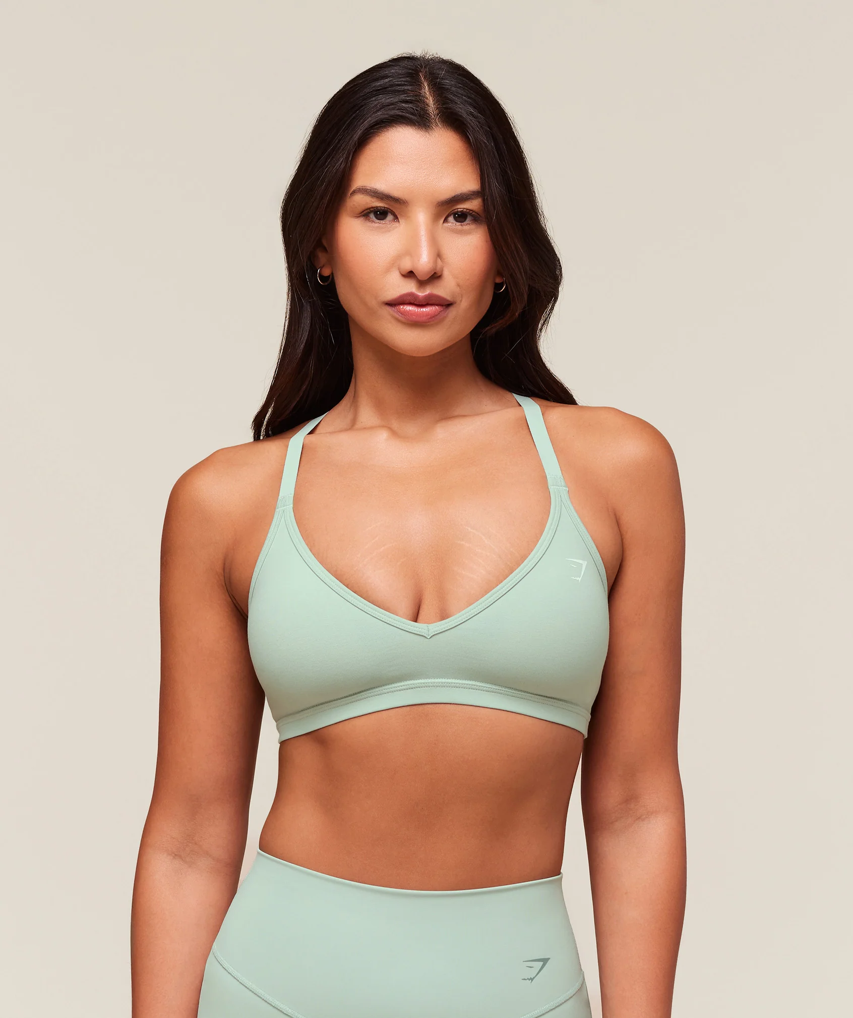 Cotton Racerback Sports Bra – Morning Blue