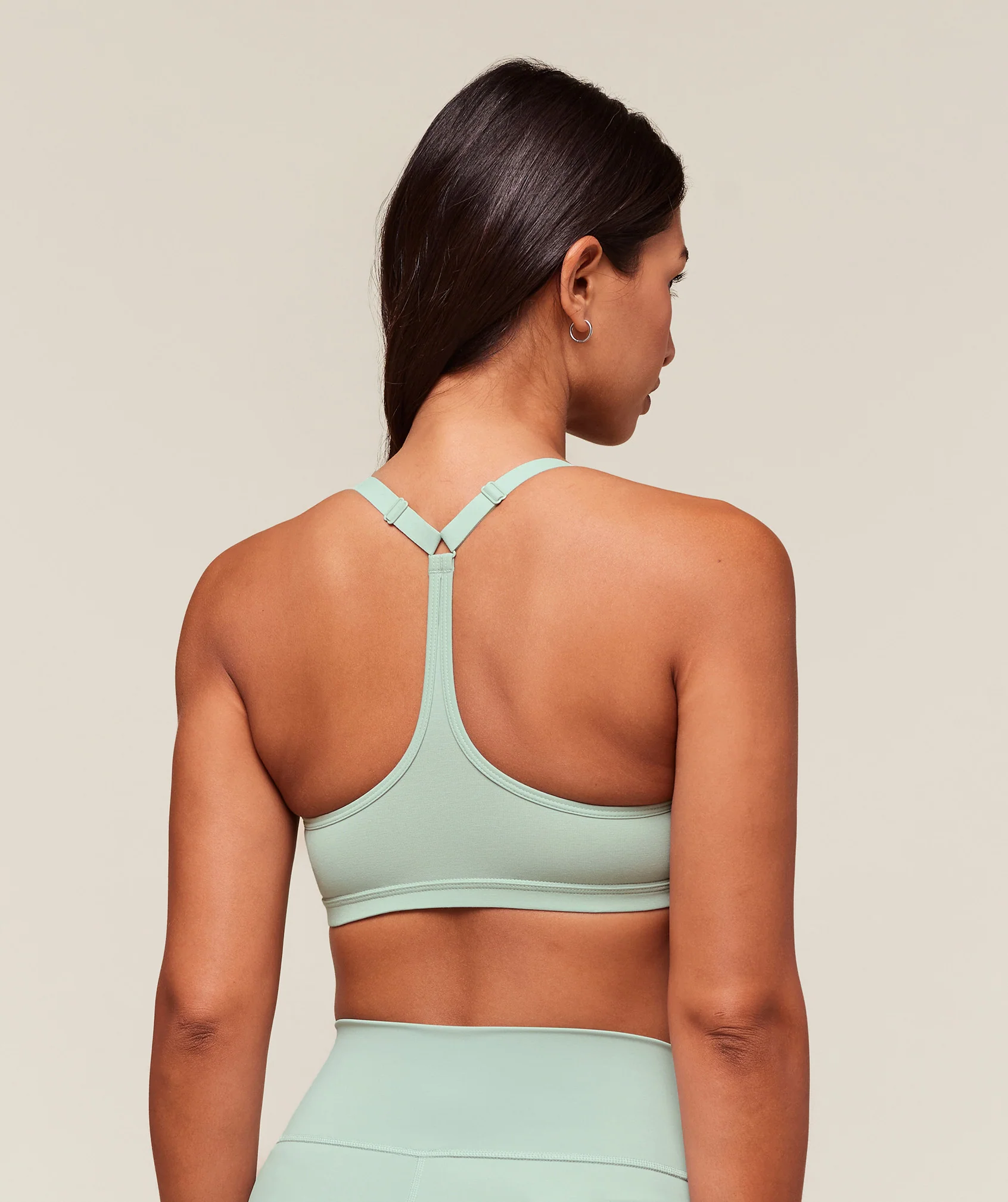 Cotton Racerback Sports Bra – Morning Blue