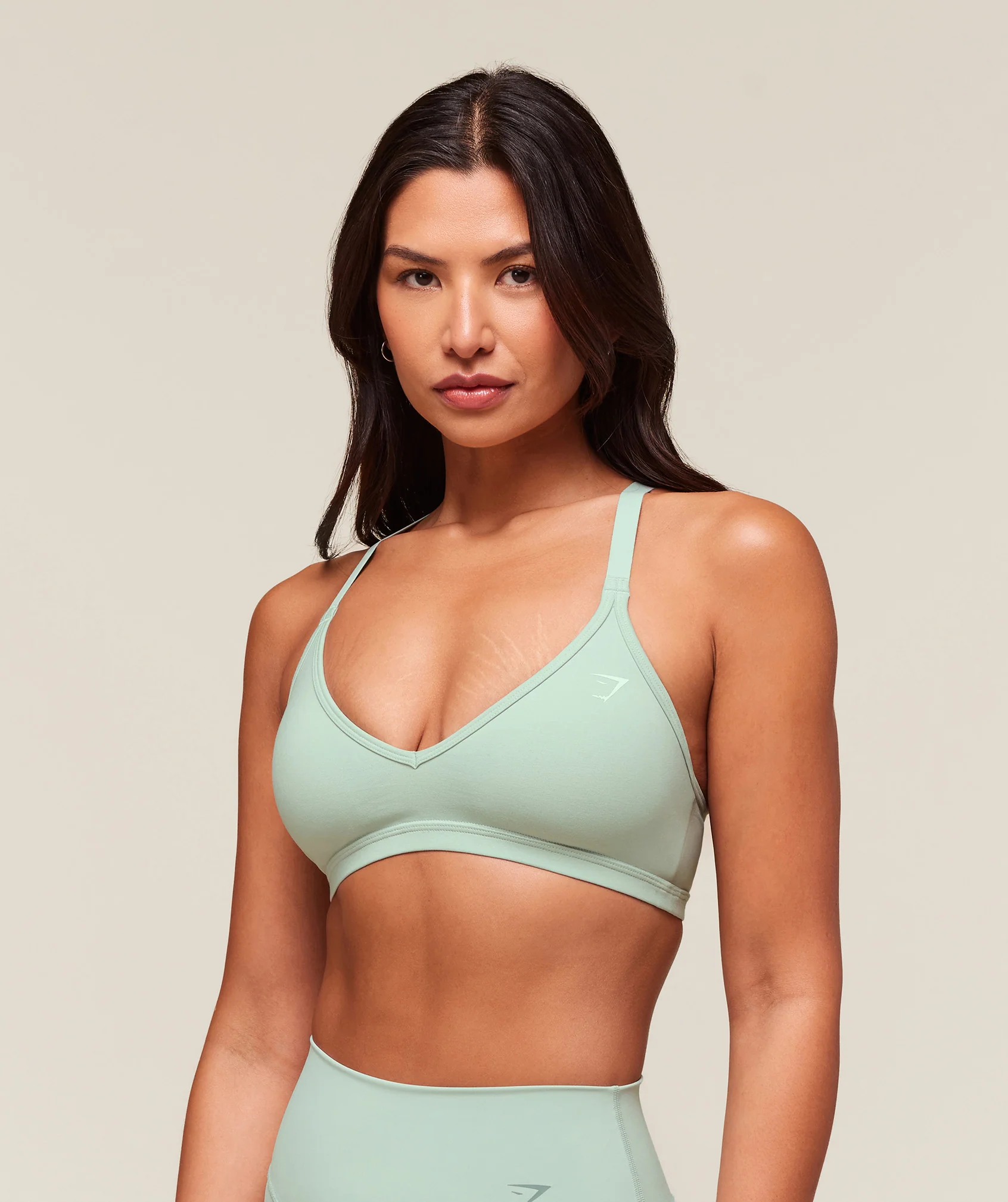 Cotton Racerback Sports Bra – Morning Blue - Imagen 2
