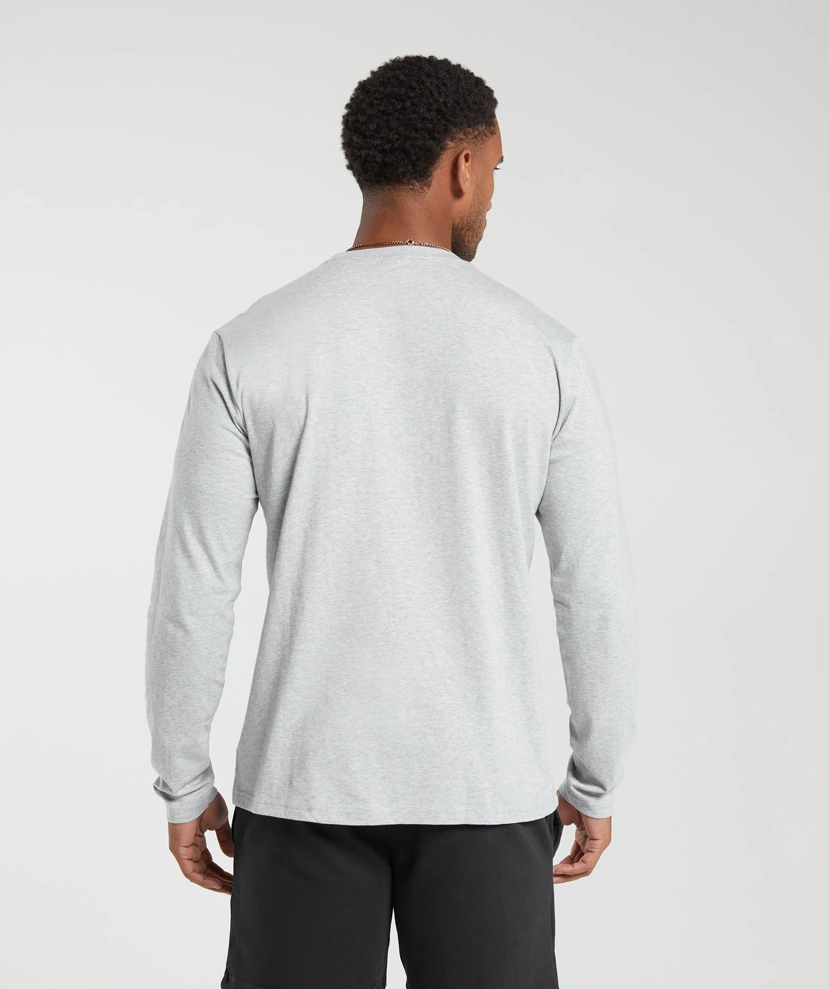 Crest Long Sleeve T-Shirt – Light Grey Marl