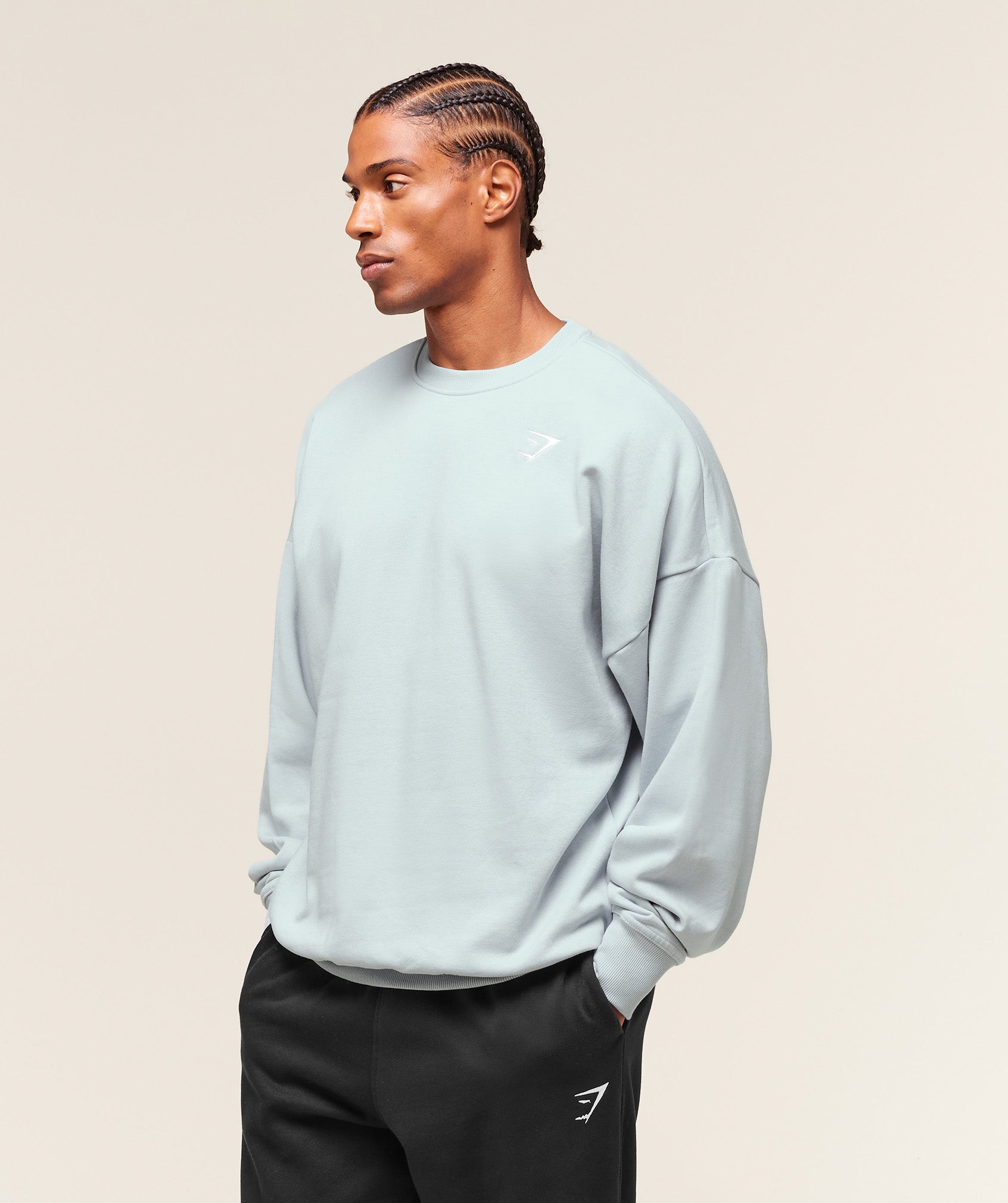 Crest Oversized Crew – Smoke Blue