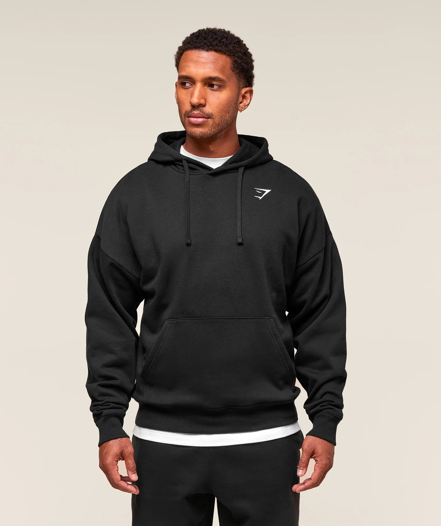 Crest Oversized Hoodie – Black