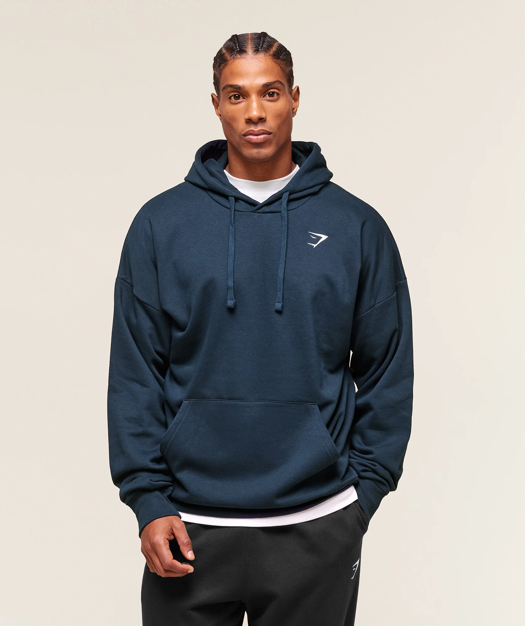 Crest Oversized Hoodie – Navy