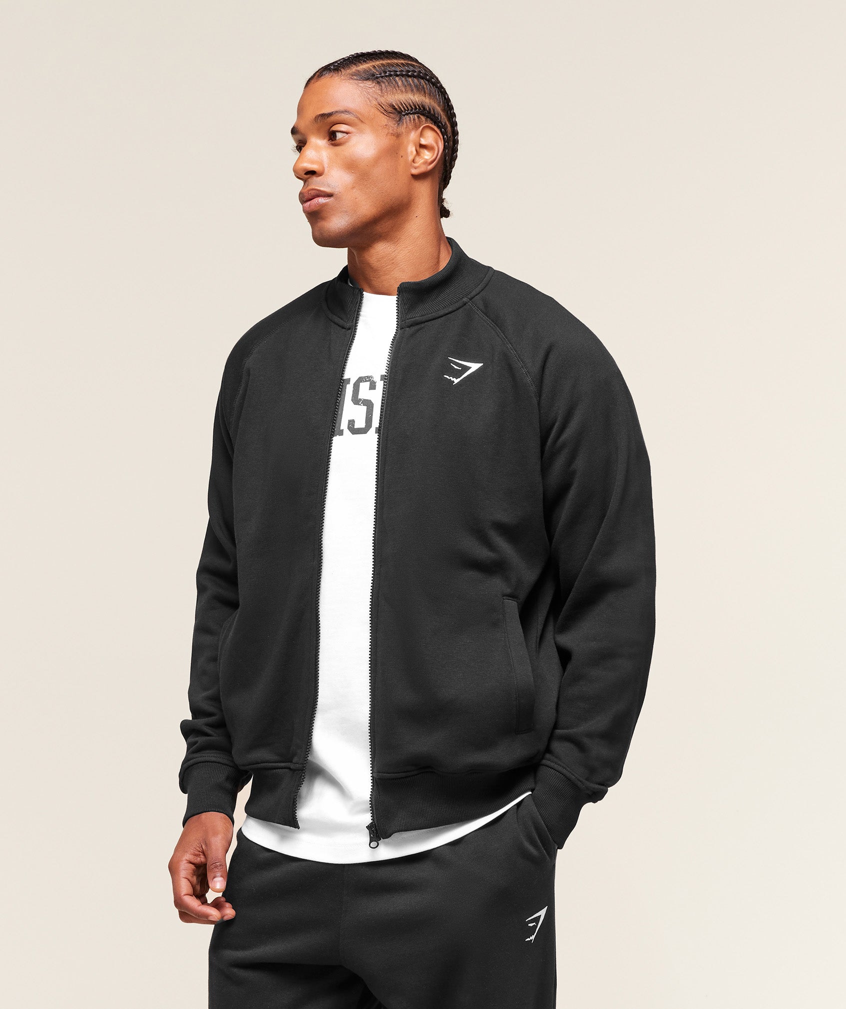 Crest Oversized Track Jacket – Black