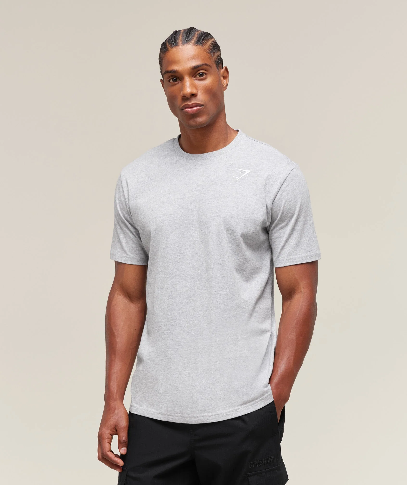 Crest T-Shirt – Light Grey Marl