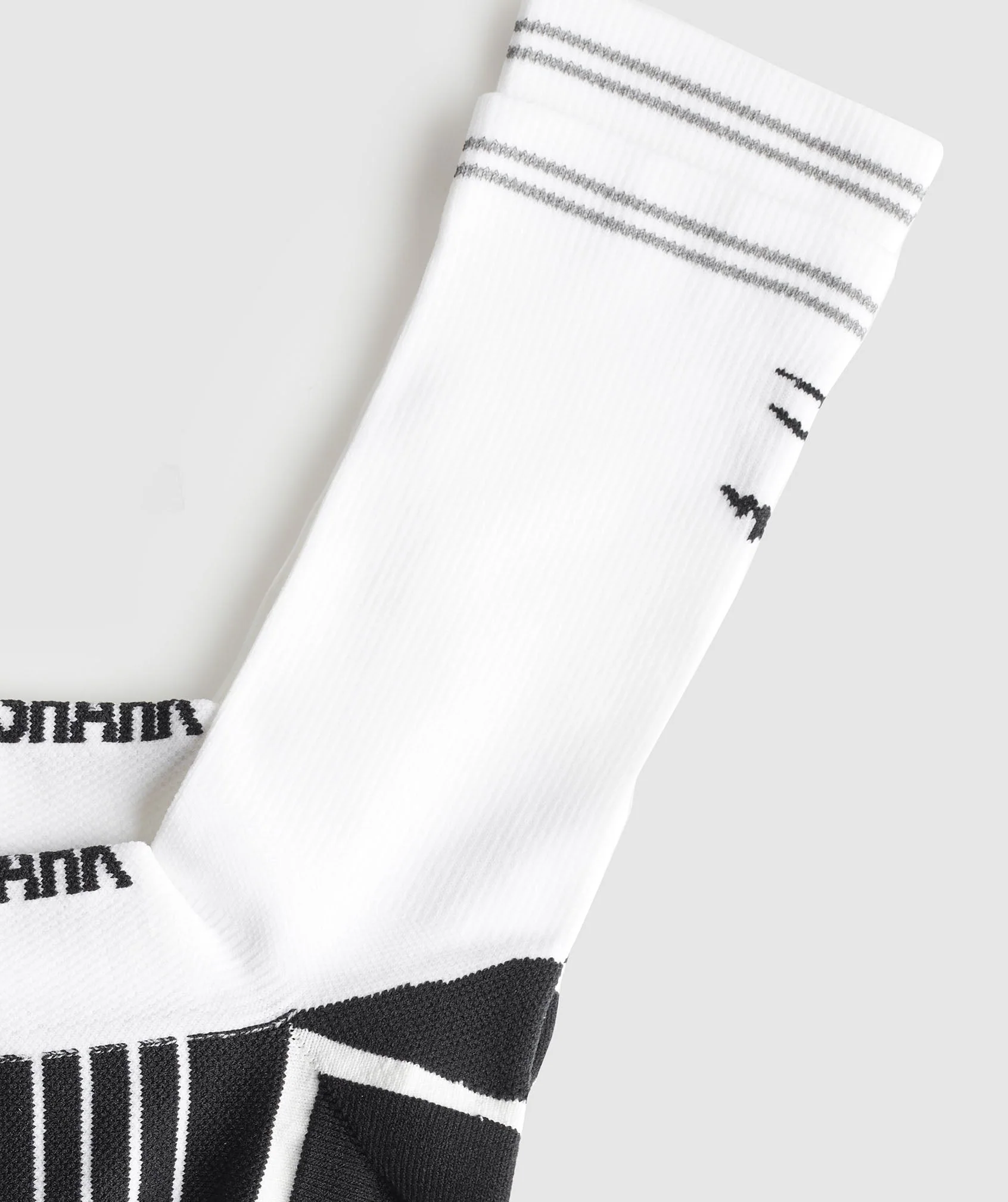 Crew Running Socks – White/Black - Imagen 2