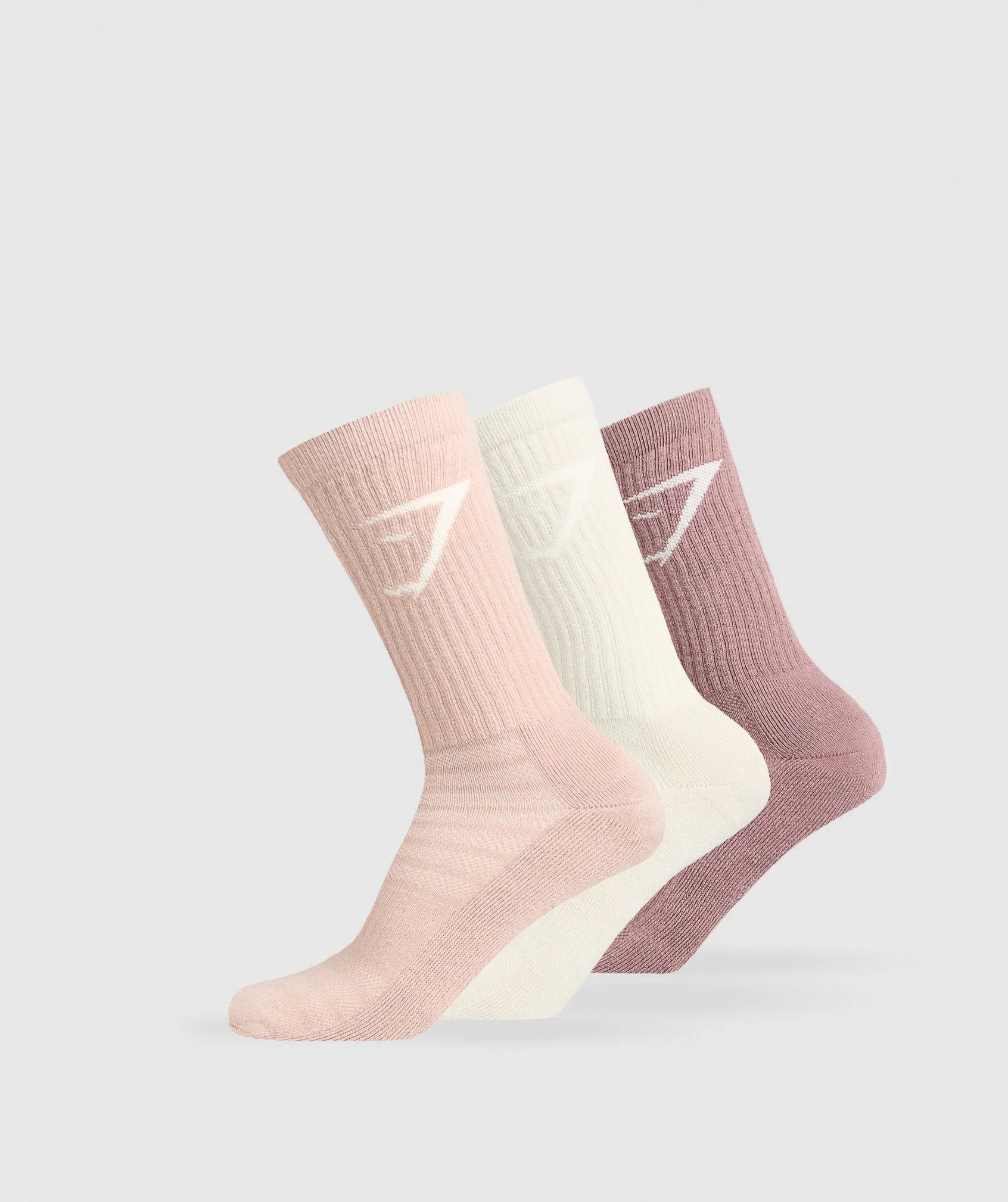 Crew Socks 3pk – Chestnut Pink/Rest Pink/Oat White